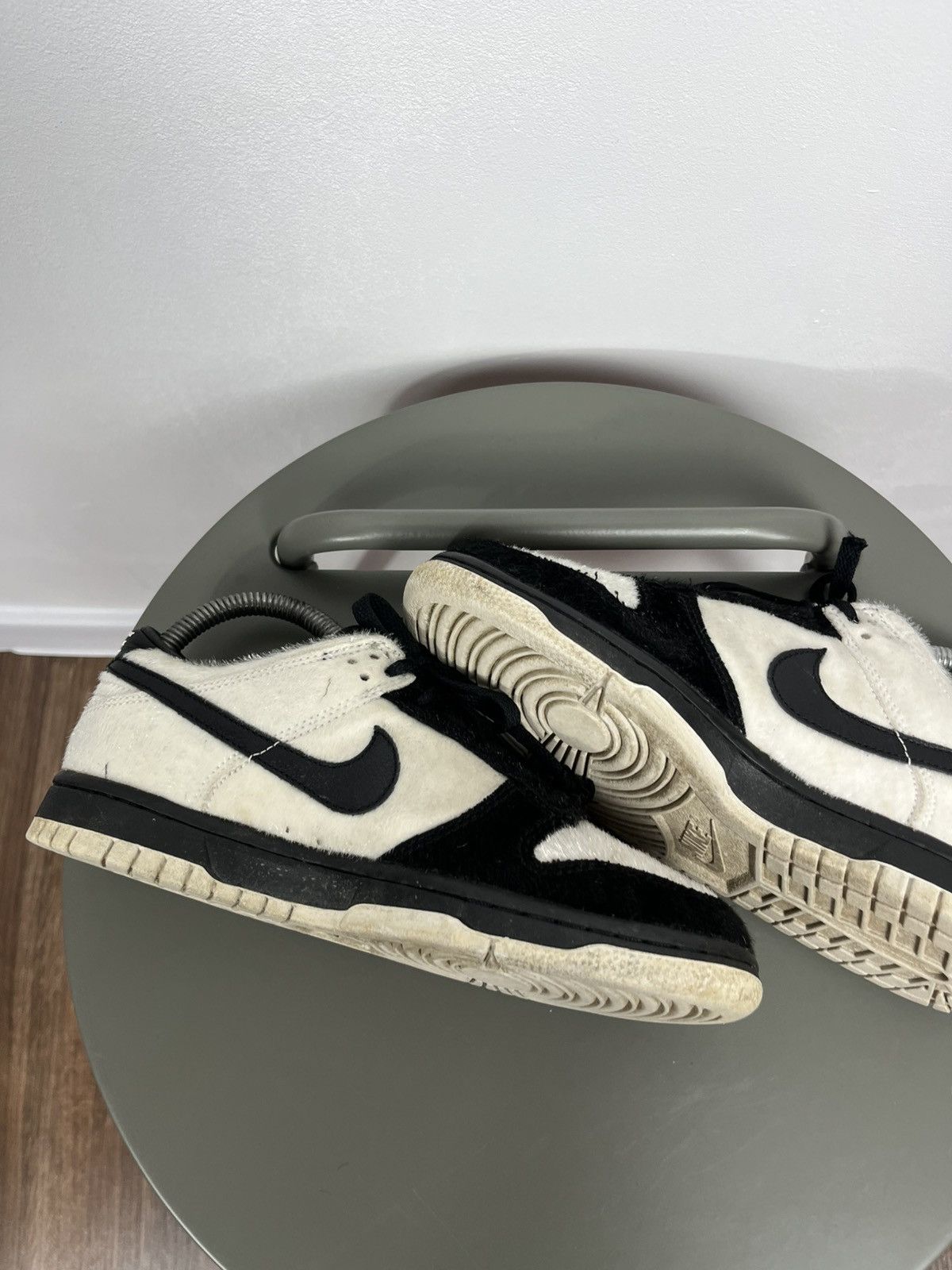 Nike Nike Dunk Low Panda Pigeon Black White Hairy Suede Sneakers Size US 6.5 / IT 36.5 - 10 Thumbnail