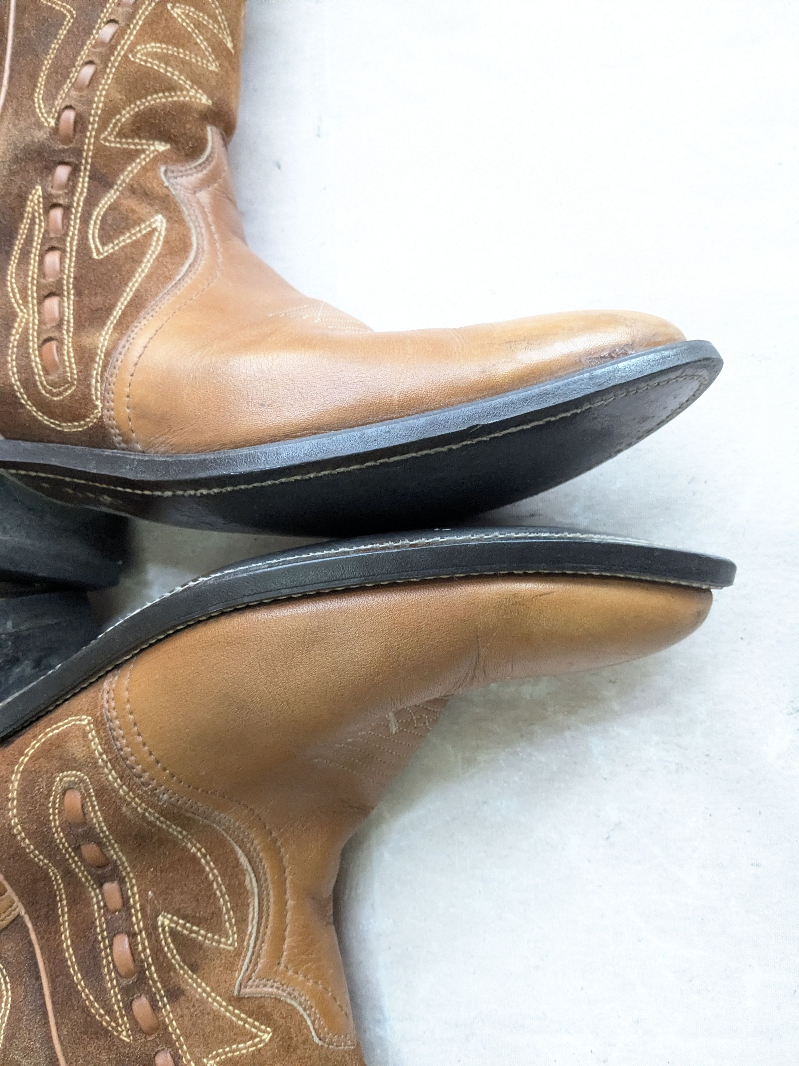 Genuine Leather Vintage Cowboy Boots Brown Leather Suede 9.5 USA Size US 9.5 / EU 42-43 - 11 Thumbnail