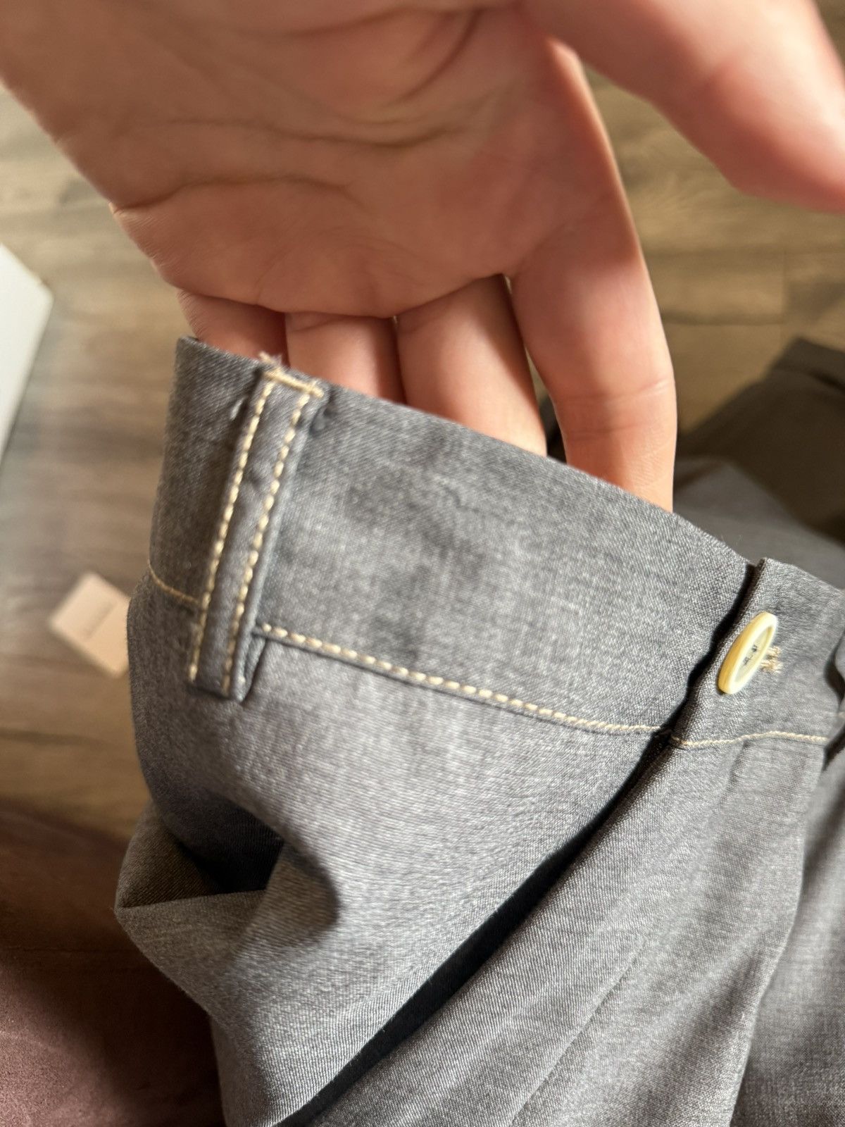 Brunello Cucinelli Brunello Cucinelli Grey Wool Trousers with Cuffed Hem Size US 36 / EU 52 - 12 Thumbnail