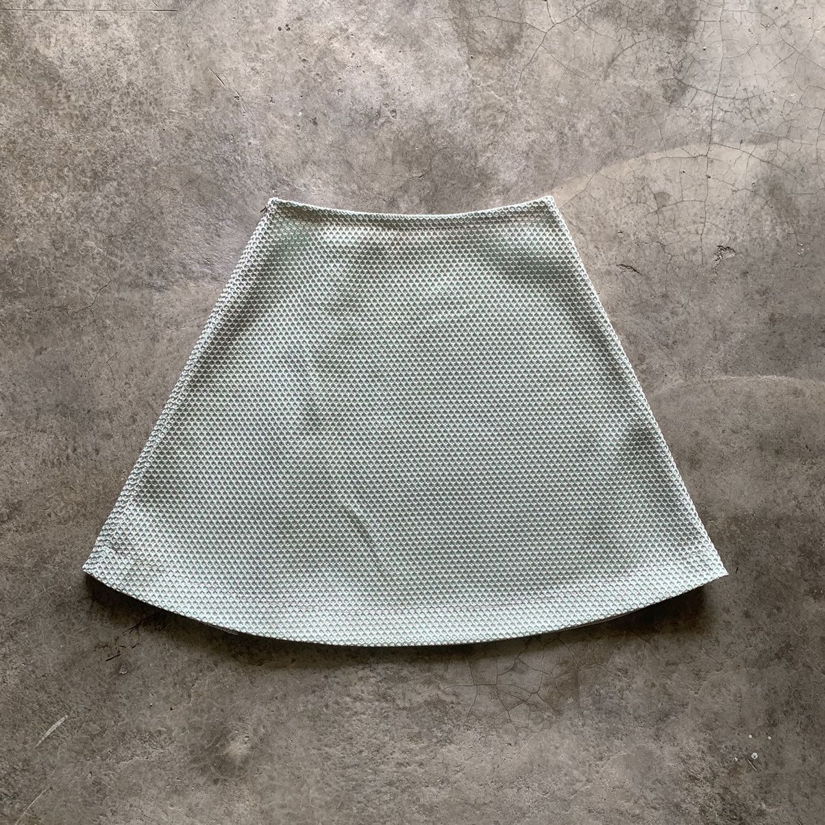 Jil Sander Jil Sander Navy Mint Mesh A-Line Mini Skirt 32 Made in Italy Size 28" / US 6 / IT 42 - 2 Thumbnail