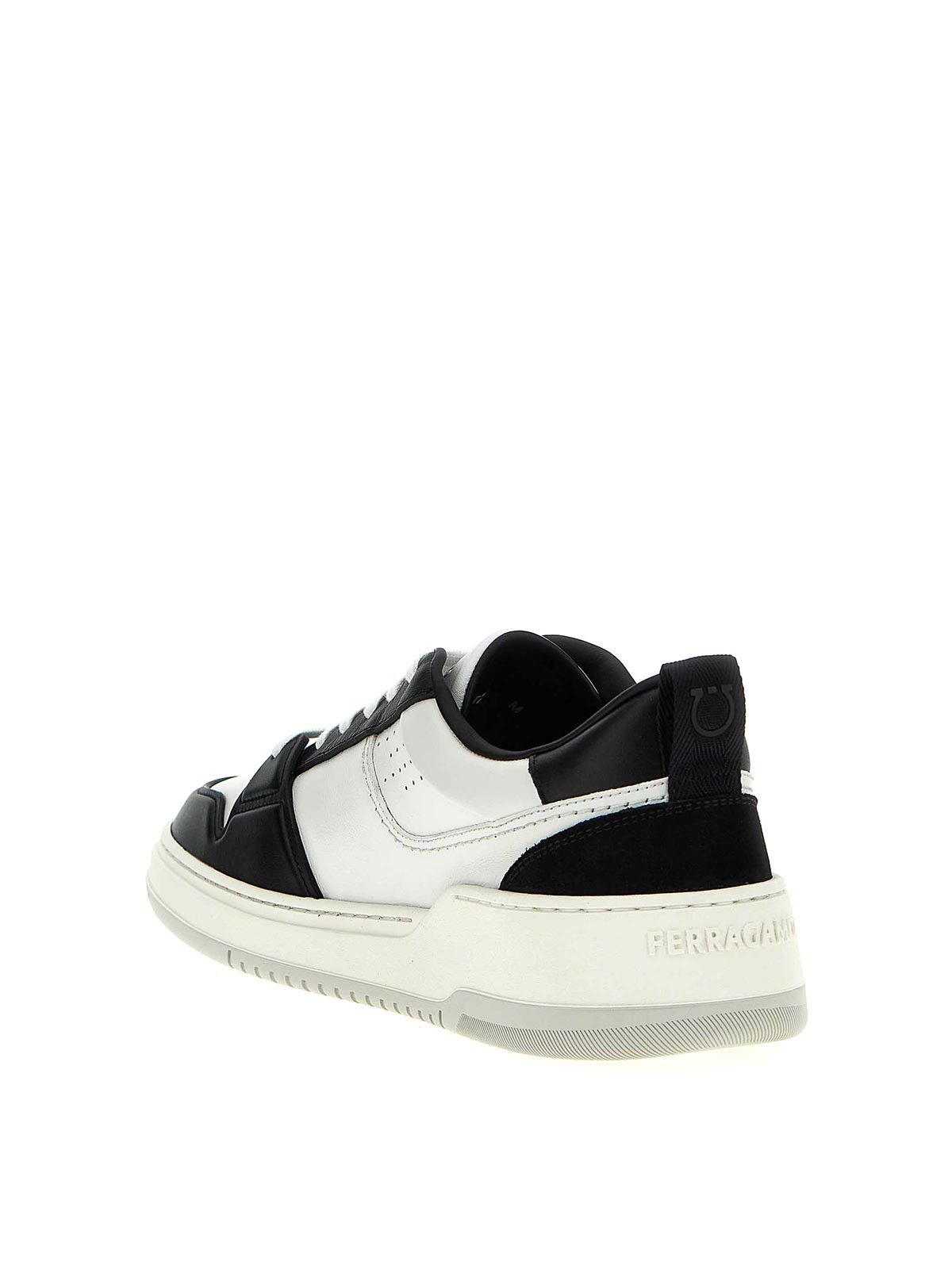 Salvatore Ferragamo o1s1rm1125 Dennis Low-Top Sneakers in White/Black Size US 10 / EU 43 - 3 Thumbnail