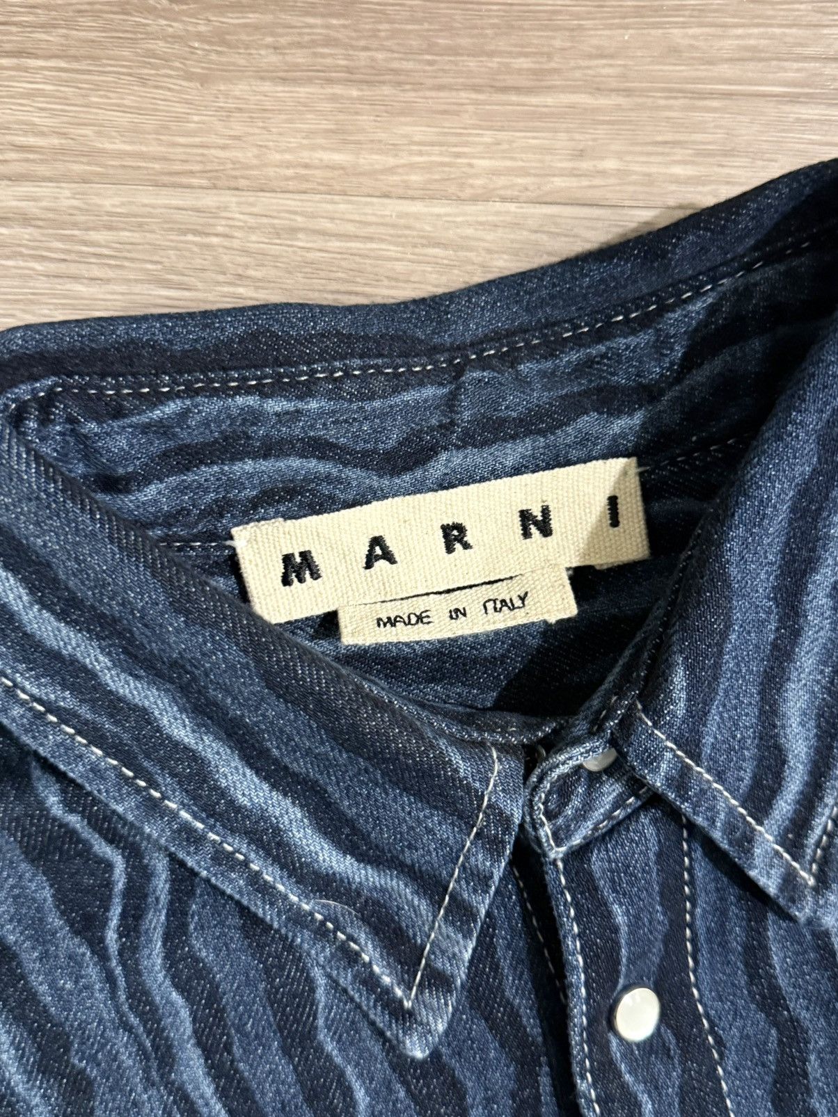 Marni Marni Blue Striped Degrade Denim Shirt Size US XL / EU 56 / 4 - 3 Thumbnail