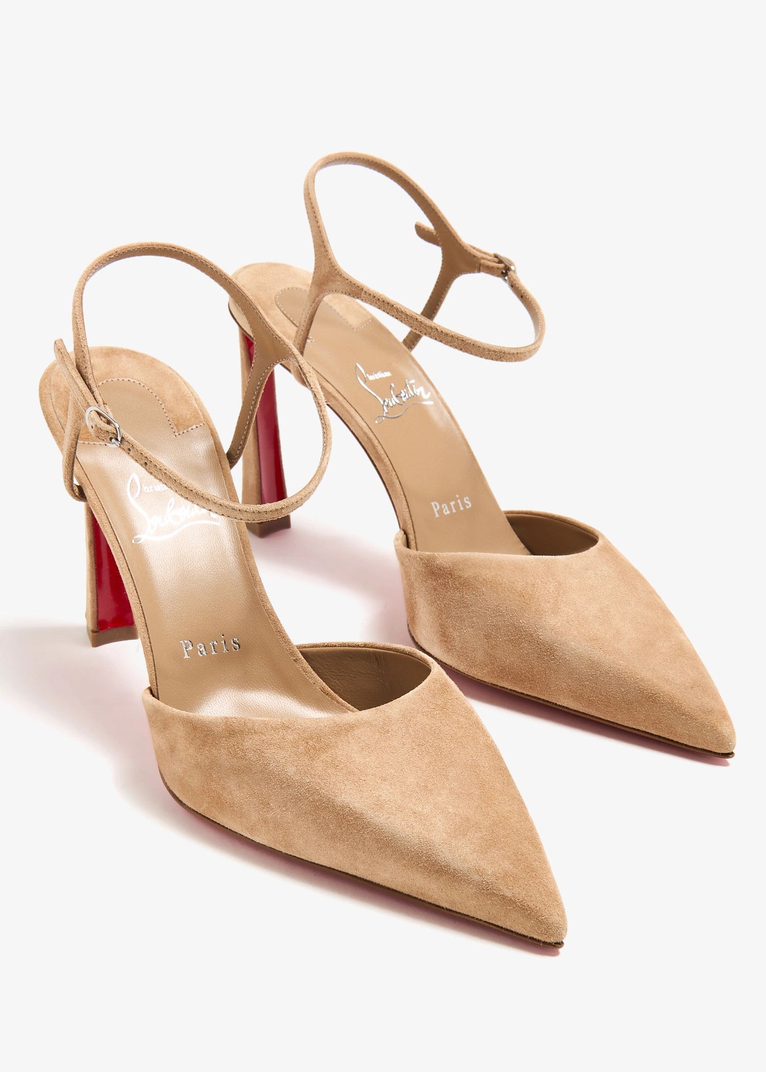 Christian Louboutin Condora Riviera 85 Lionne Beige Brown Strap Heel Pump 40 Size US 10 / IT 40 - 7 Thumbnail