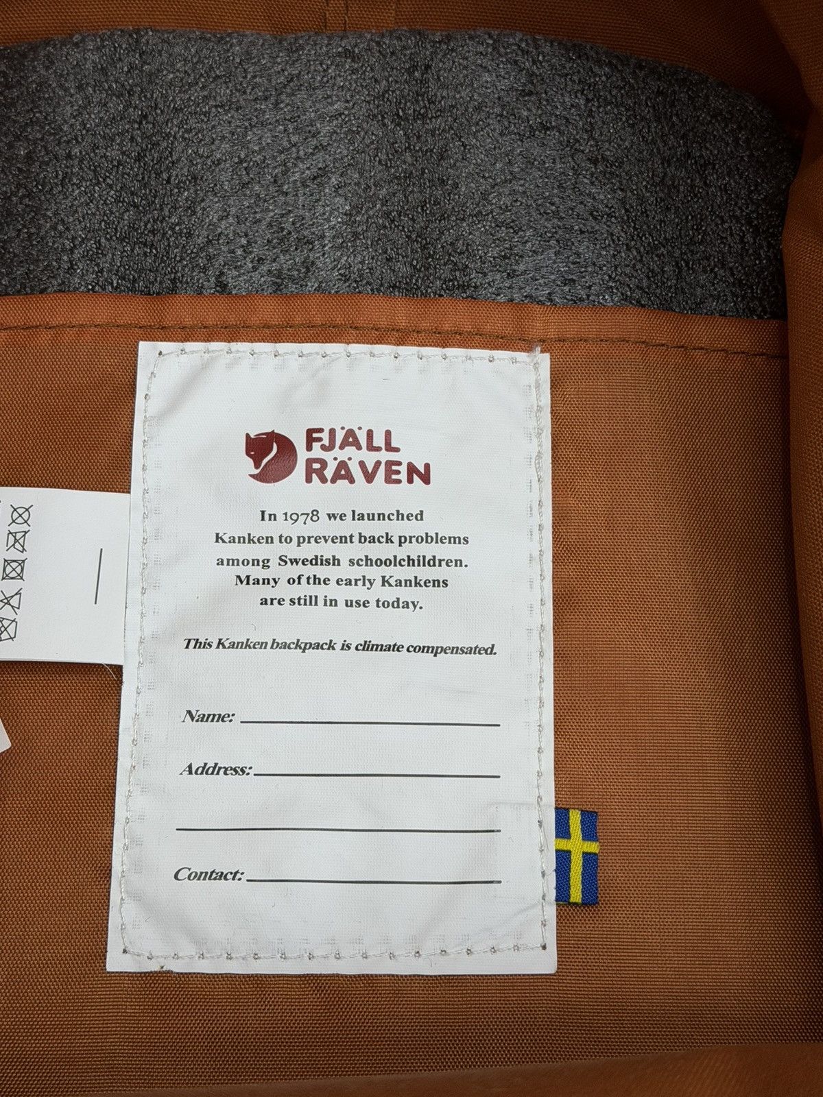 Fjallraven Fjallraben Kanken Mini Backpack Orange/Brown Unisex Size ONE SIZE - 10 Thumbnail