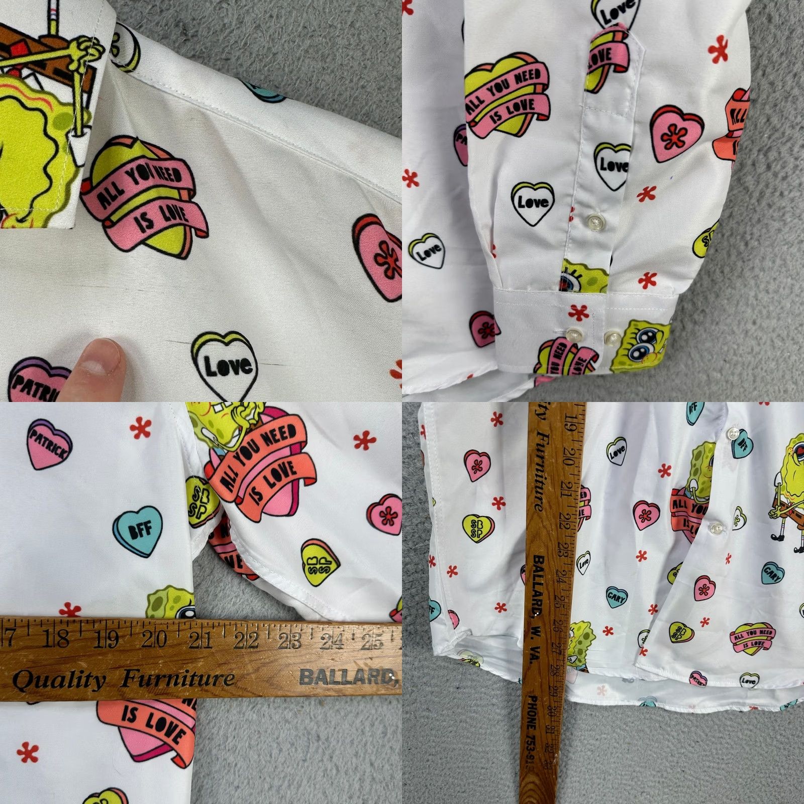 Vintage Suitmeister Mens Sponge Bob Dress Shirt Large 16-16.5 White Yellow Button Up NEW Size 42R - 8 Thumbnail