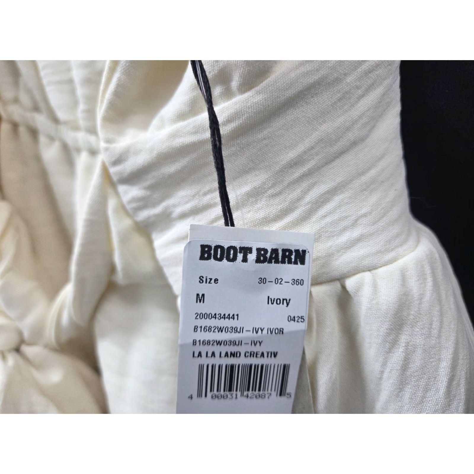 Vintage NWT la la land Top Ivory M Round Neck Pullover String Ruffle Cowboy Theme Casual Travel Party Womens Size M / US 6-8 / IT 42-44 - 6 Thumbnail
