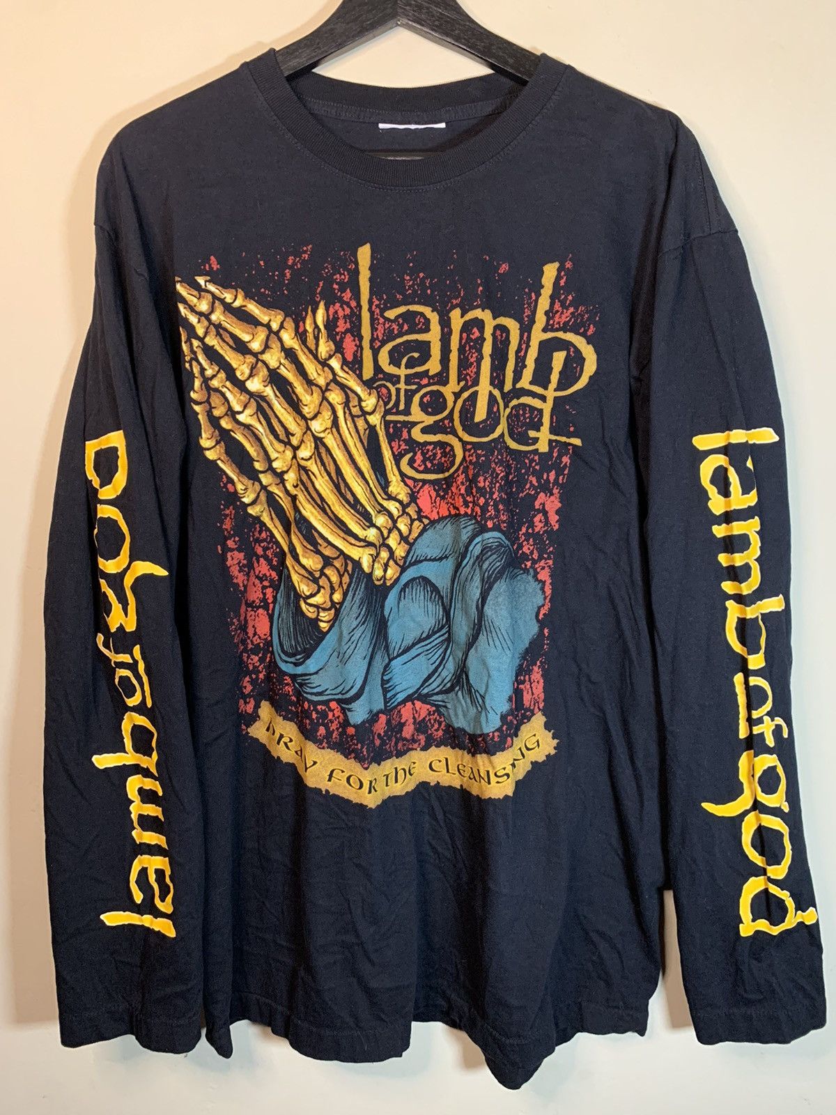 Band Tees × Vintage RARE* Vintage Lamb Of God Pray Cleansing Single Stitch Shirt Size US L / EU 52-54 / 3 - 1 Thumbnail