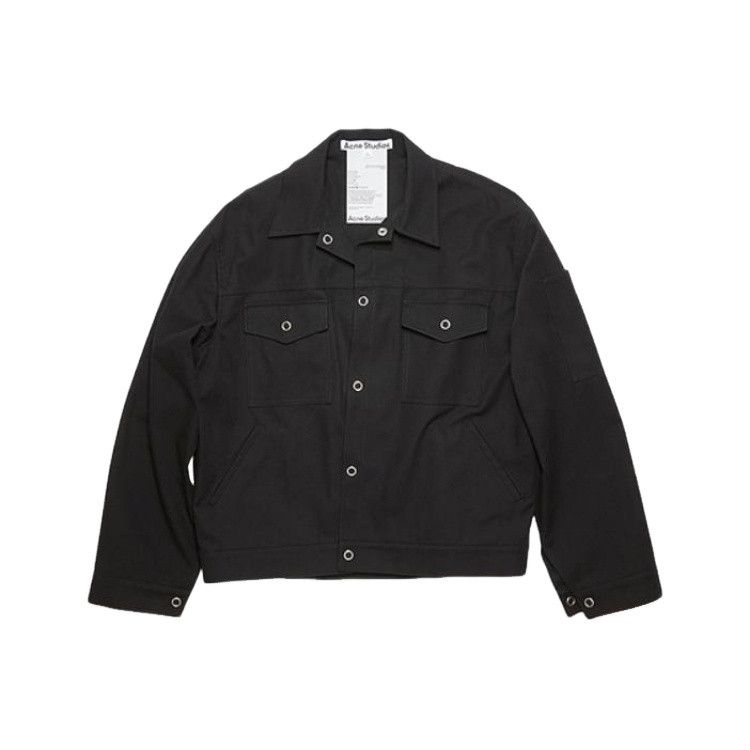 Acne Studios Acne Studios Black Twill Collared Jacket 48 Size US M / EU 48-50 / 2 - 1 Thumbnail