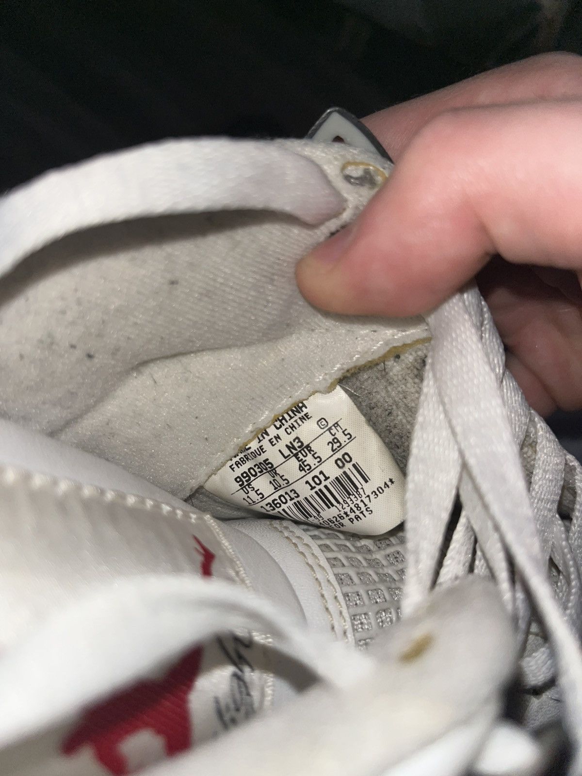 Jordan Brand 1999 Jordan 4 Nike Air White Cement Size US 11.5 / EU 44-45 - 9 Thumbnail