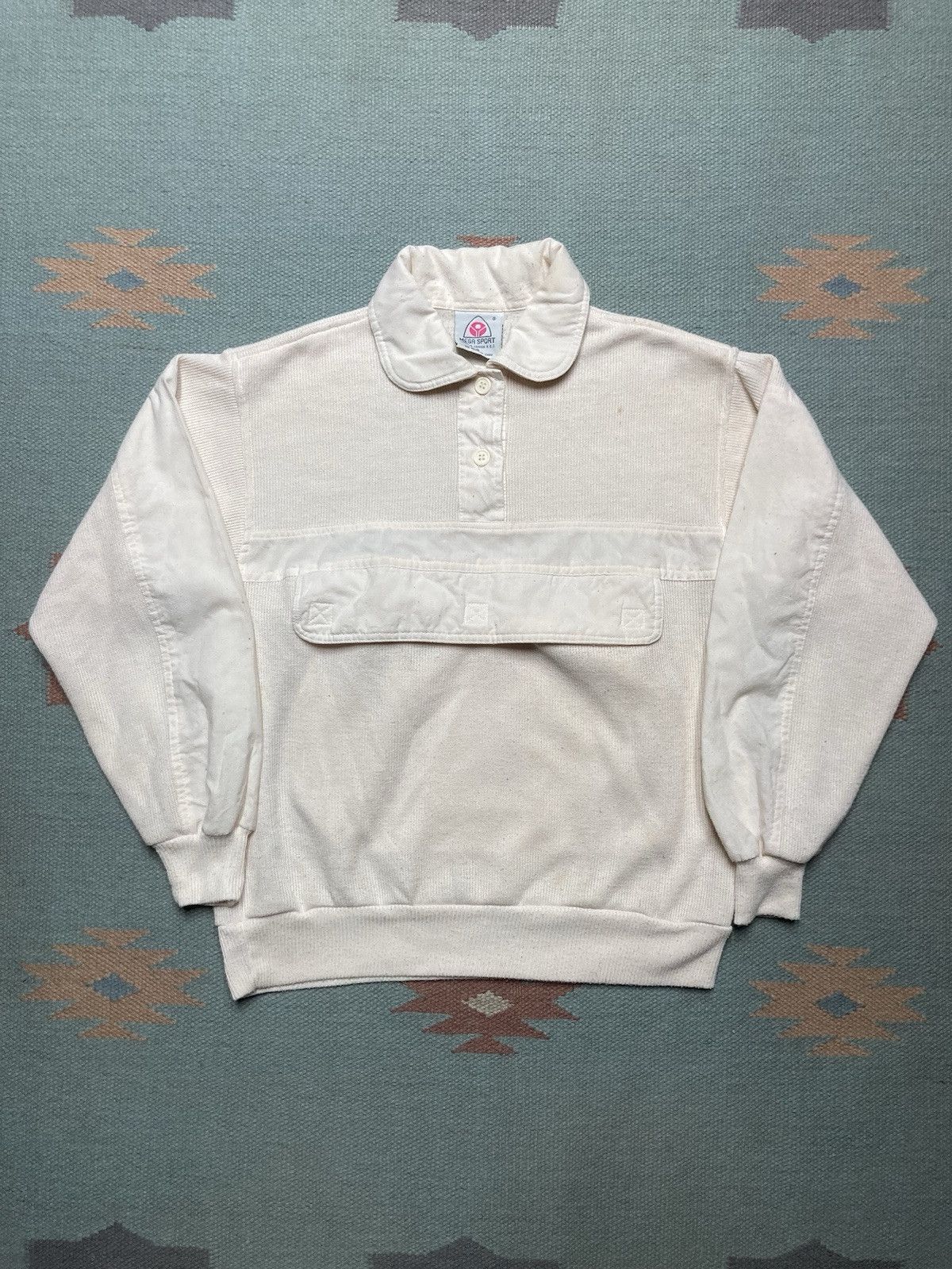 Vintage 80s knit t shirt henley polo pullover anorak megasport small Size US S / EU 44-46 / 1 - 1 Thumbnail