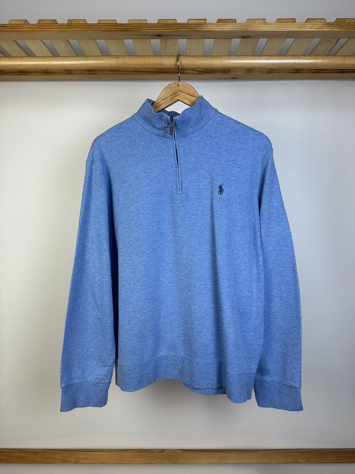 Polo Ralph Lauren × Vintage Polo Ralph Lauren East Rib 1/4 Zip Sweatshirt vintage Size US L / EU 52-54 / 3 - 1 Thumbnail