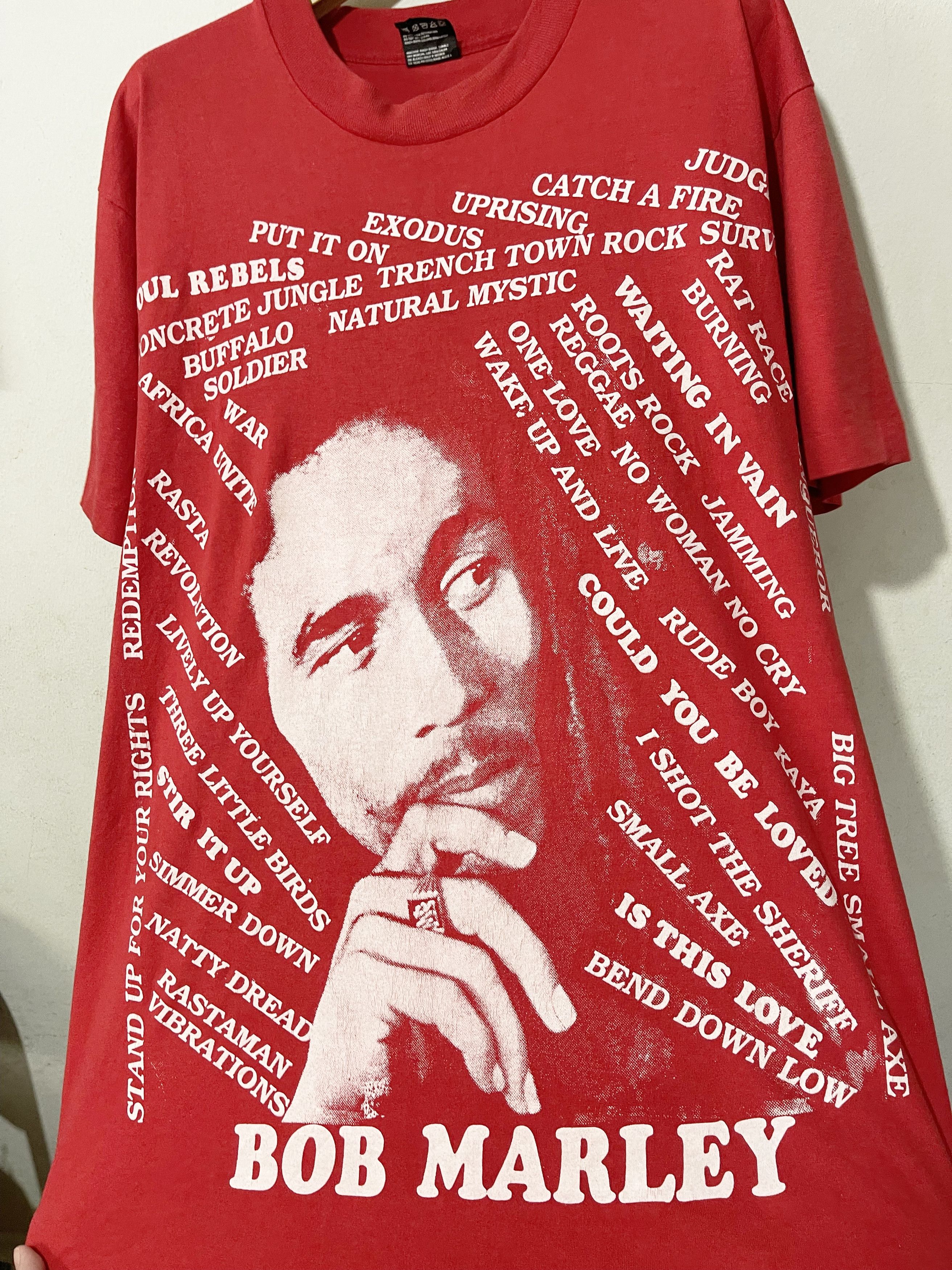 Band Tees × Bob Marley × Vintage Vintage 80s Bob Marley Shirt Size US L / EU 52-54 / 3 - 2 Thumbnail