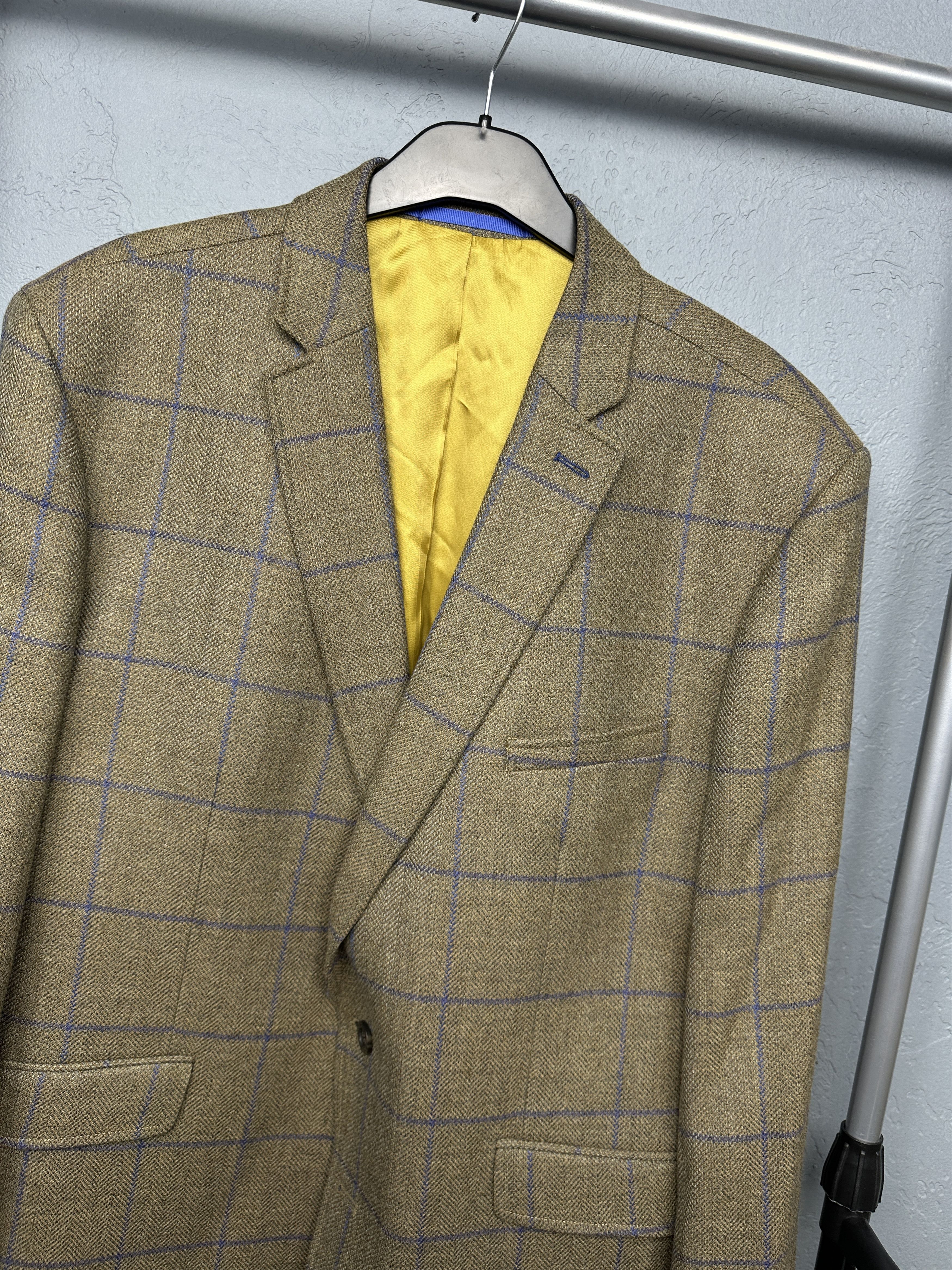 Other Brook Taverner Mens Wool Check Blazer Jacket Size US XL / EU 56 / 4 - 2 Thumbnail
