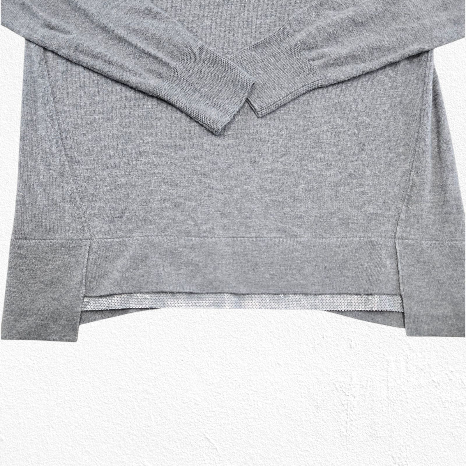 Other Etcetera Gray Wool Blend Sweater Sequin Hem Size Medium Size M / US 6-8 / IT 42-44 - 5 Thumbnail