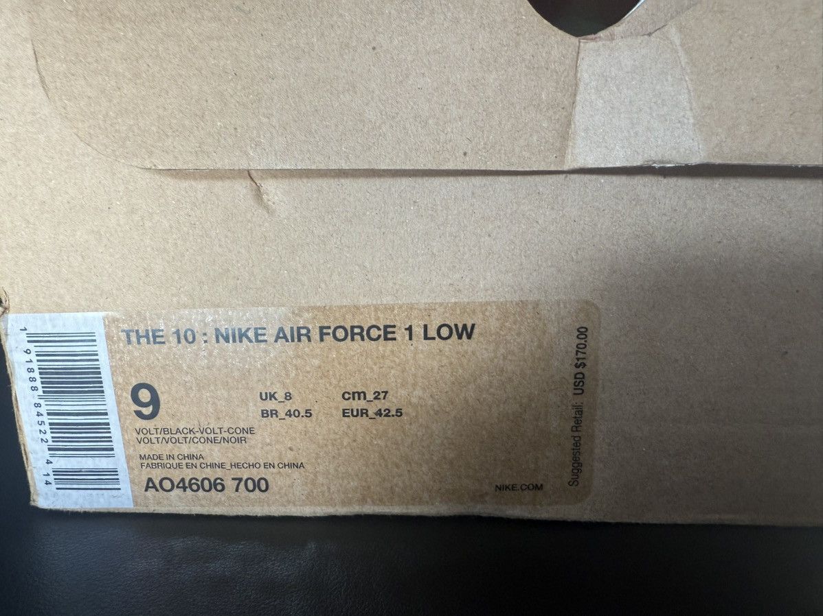 Off-White Nike Air Force 1 Low Off-White Volt Size US 9 / EU 42 - 3 Thumbnail