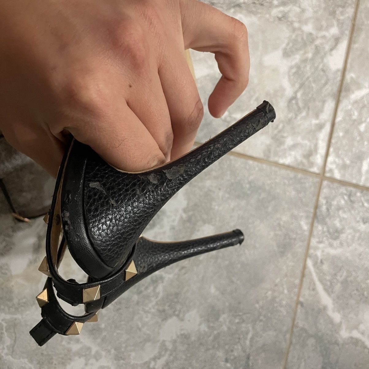 Valentino Valentino Garavani Rockstud Slingback Stiletto Leather Heels Size US 10 / IT 40 - 11 Thumbnail