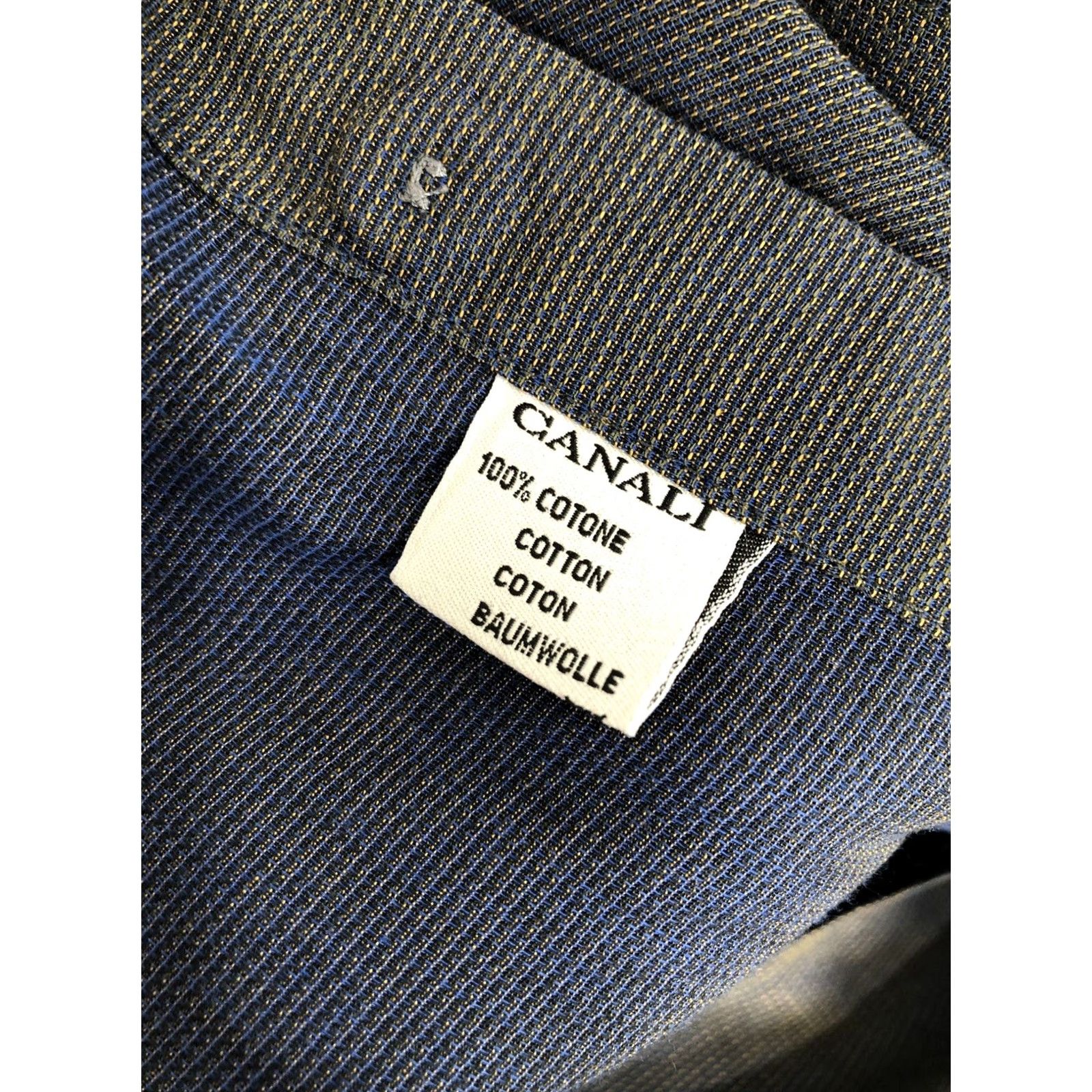 Canali CANALI / ITALY - Metallic Sheen Mens 42/16.5 Shirt EXCELLENT Blue Button-Up Long Sleeve 16.5 / 42 Mens J3 Size US L / EU 52-54 / 3 - 6 Thumbnail