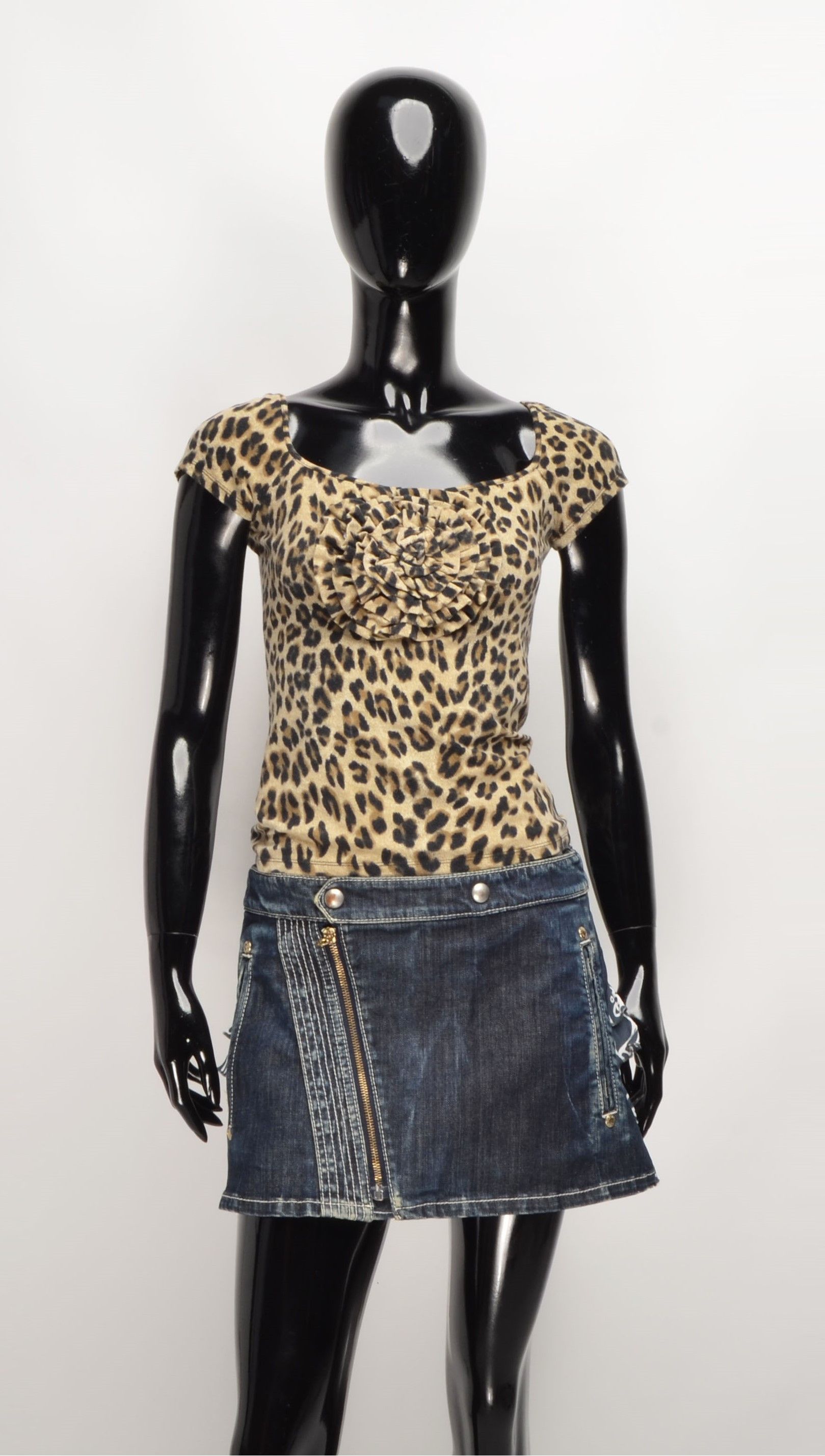 Vintage Vintage Isabel De Pedro Y2K Mob Wife Leopard Ruffle Top Size L / US 10 / IT 46 - 6 Thumbnail