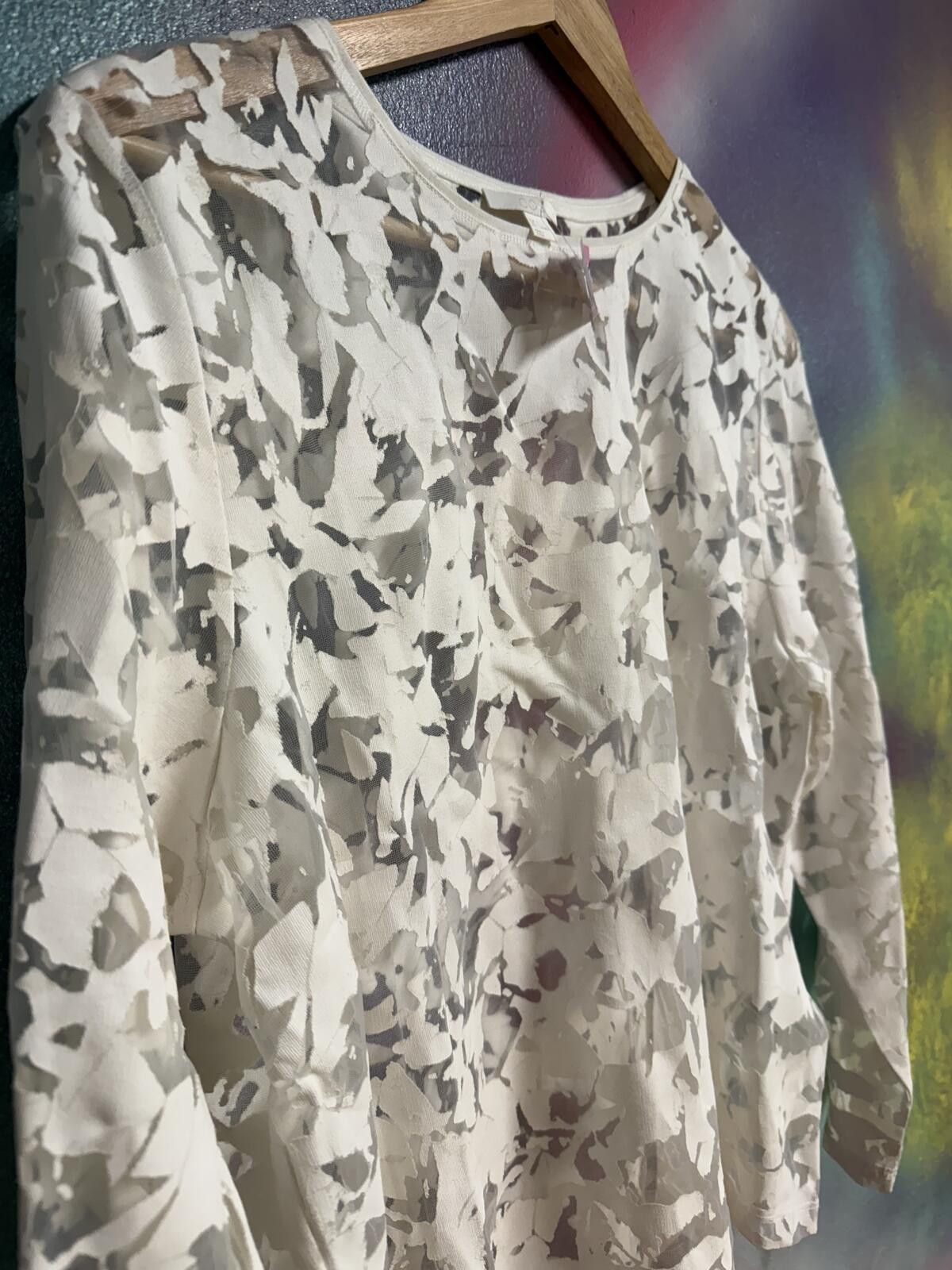 Other COS cream white sheer Burnout Floral Top long sleeve blose Size S / US 4 / IT 40 - 3 Thumbnail