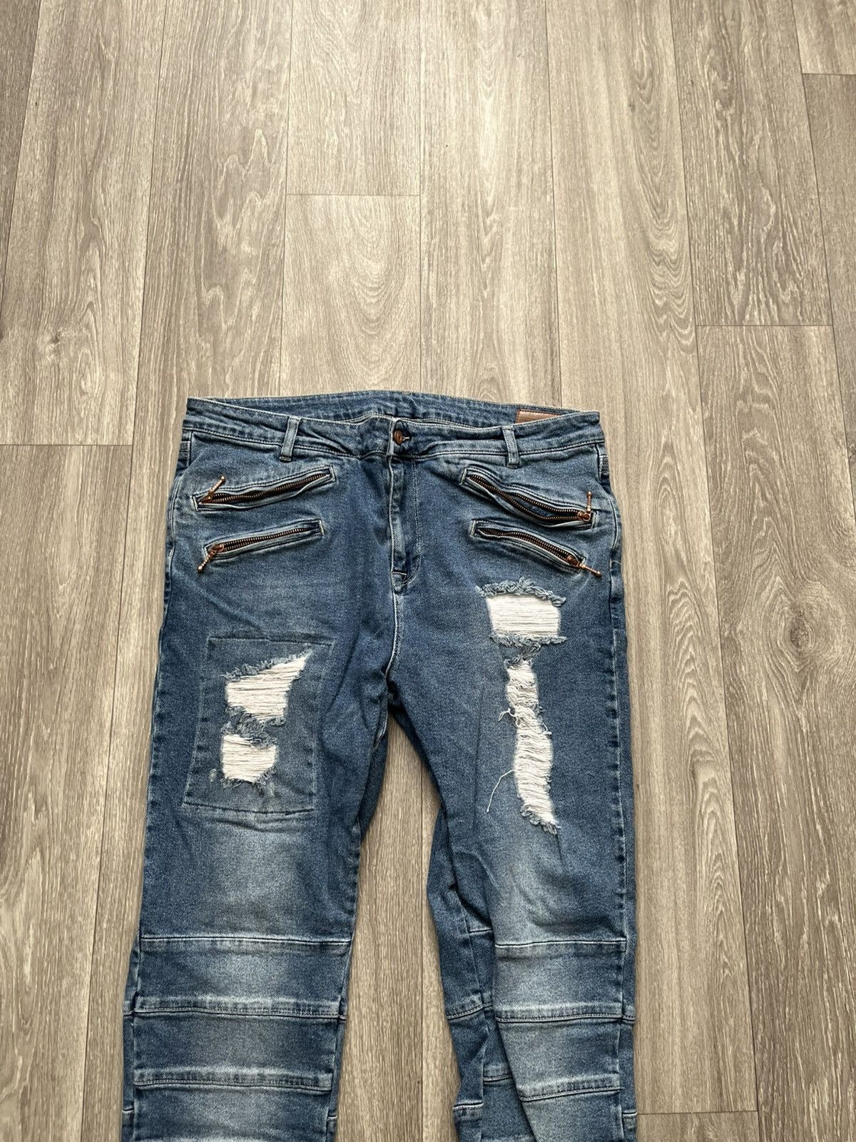 Asos ASOS Skinny Ripped and Zipped Jeans Size US 38 / EU 54 - 4 Thumbnail