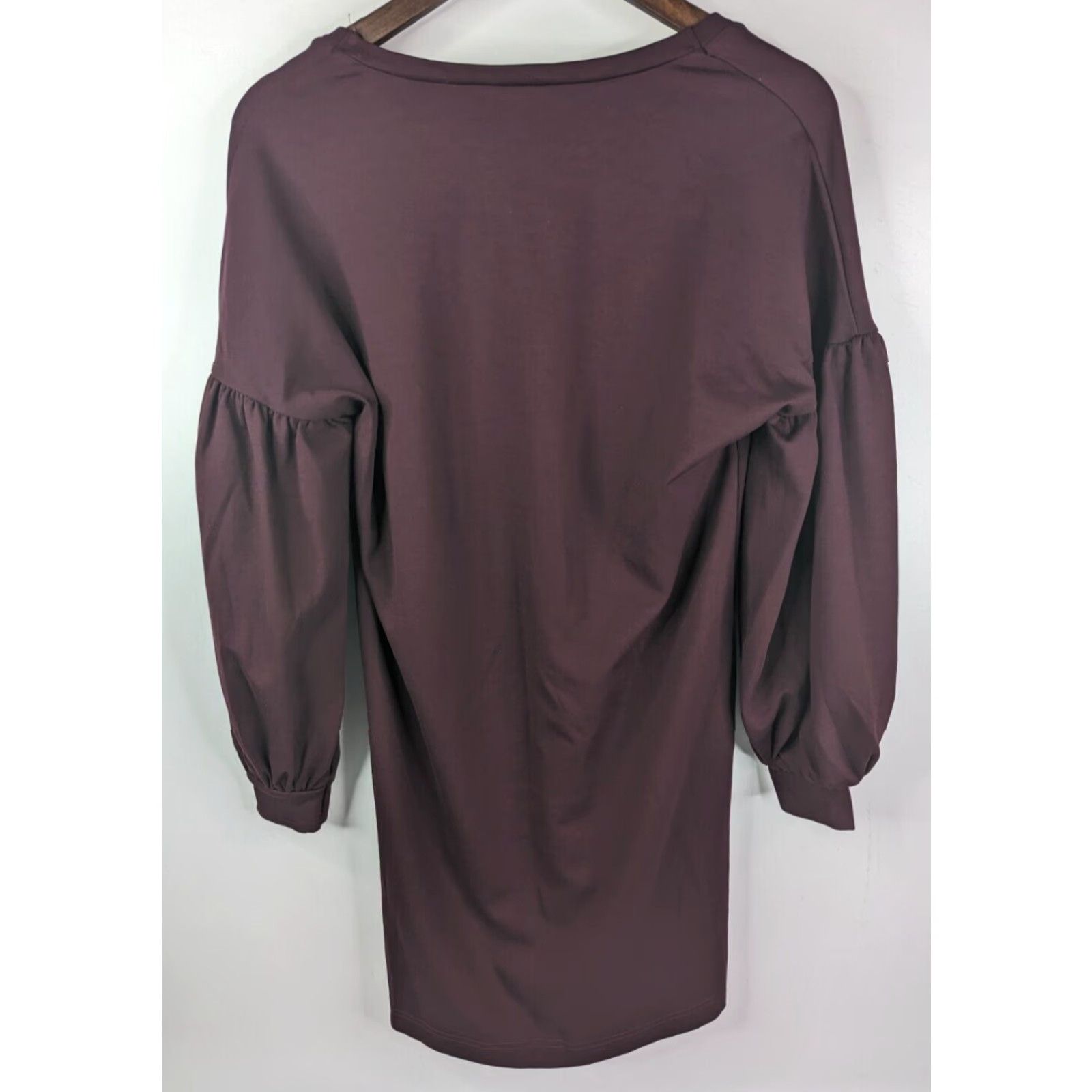 Express NWT Express Burgundy Ponte Knit Balloon Sleeve Shift Dress Stretch Women's XS Size XS / US 0-2 / IT 36-38 - 4 Thumbnail