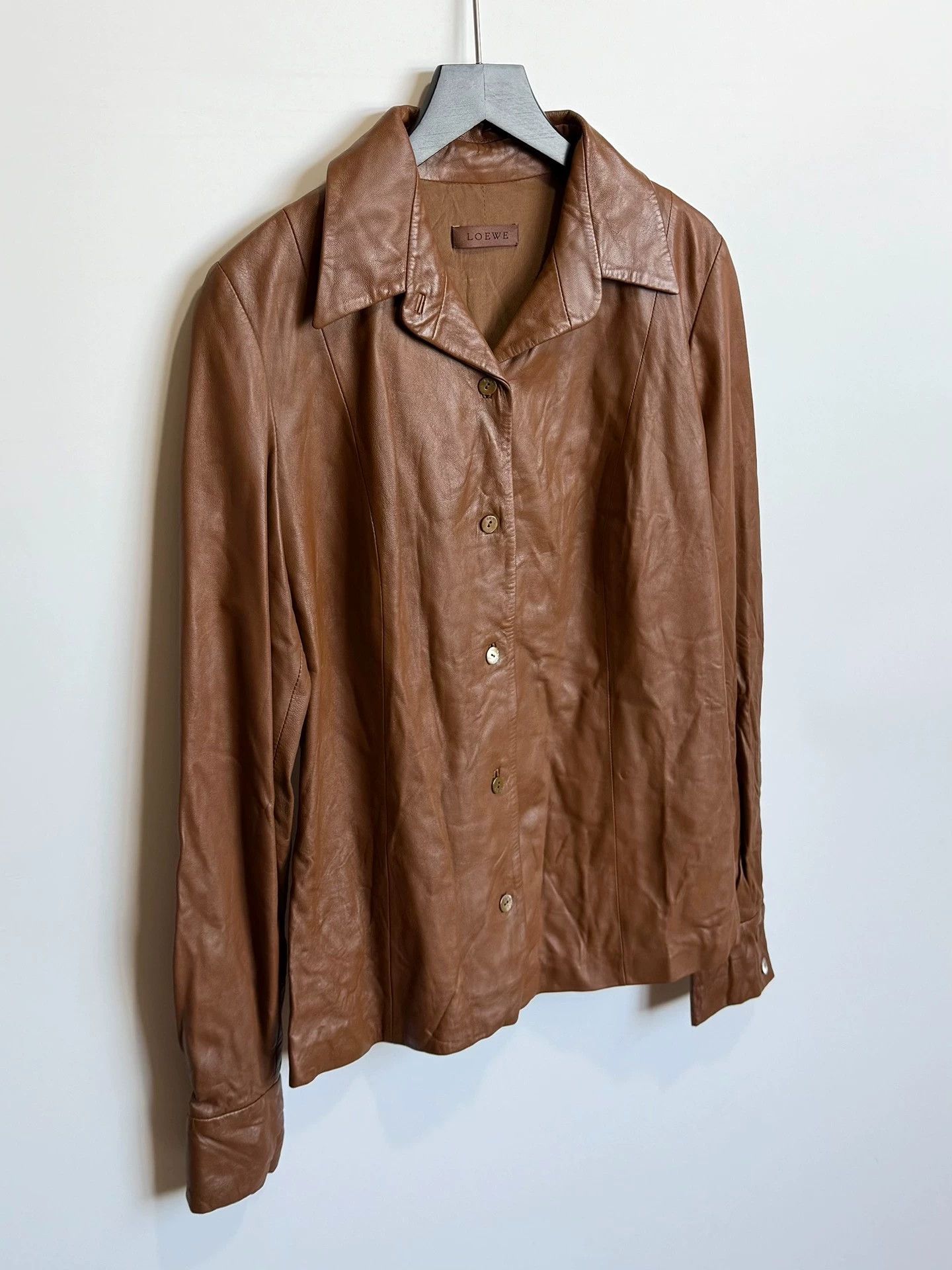 Loewe Loewe Brown Lambskin Leather Jacket - Size 38 Size S / US 4 / IT 40 - 1 Thumbnail