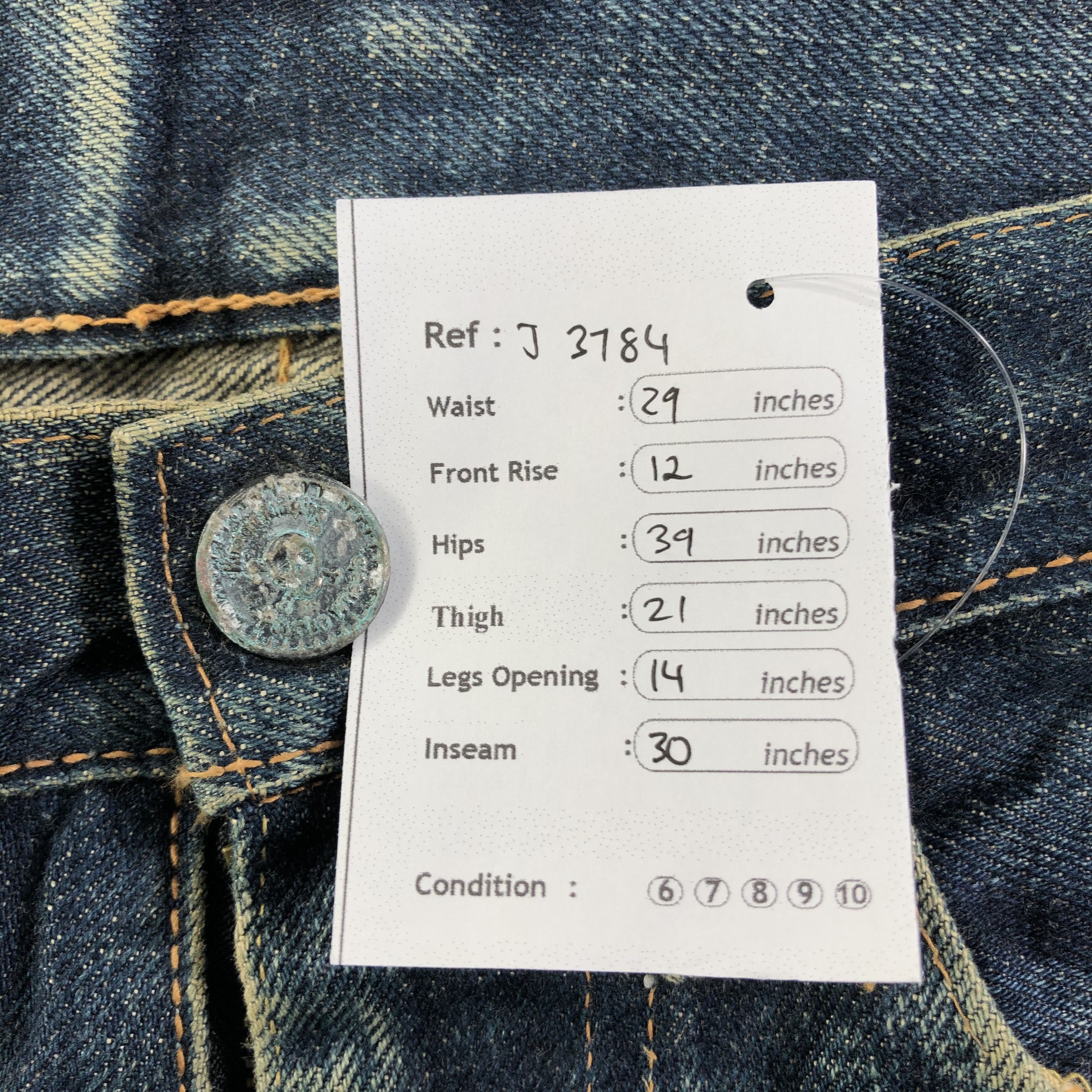 Japanese Brand Vintage Psycho Wheels Selvedge Jeans-J3784 Size US 29 - 14 Thumbnail