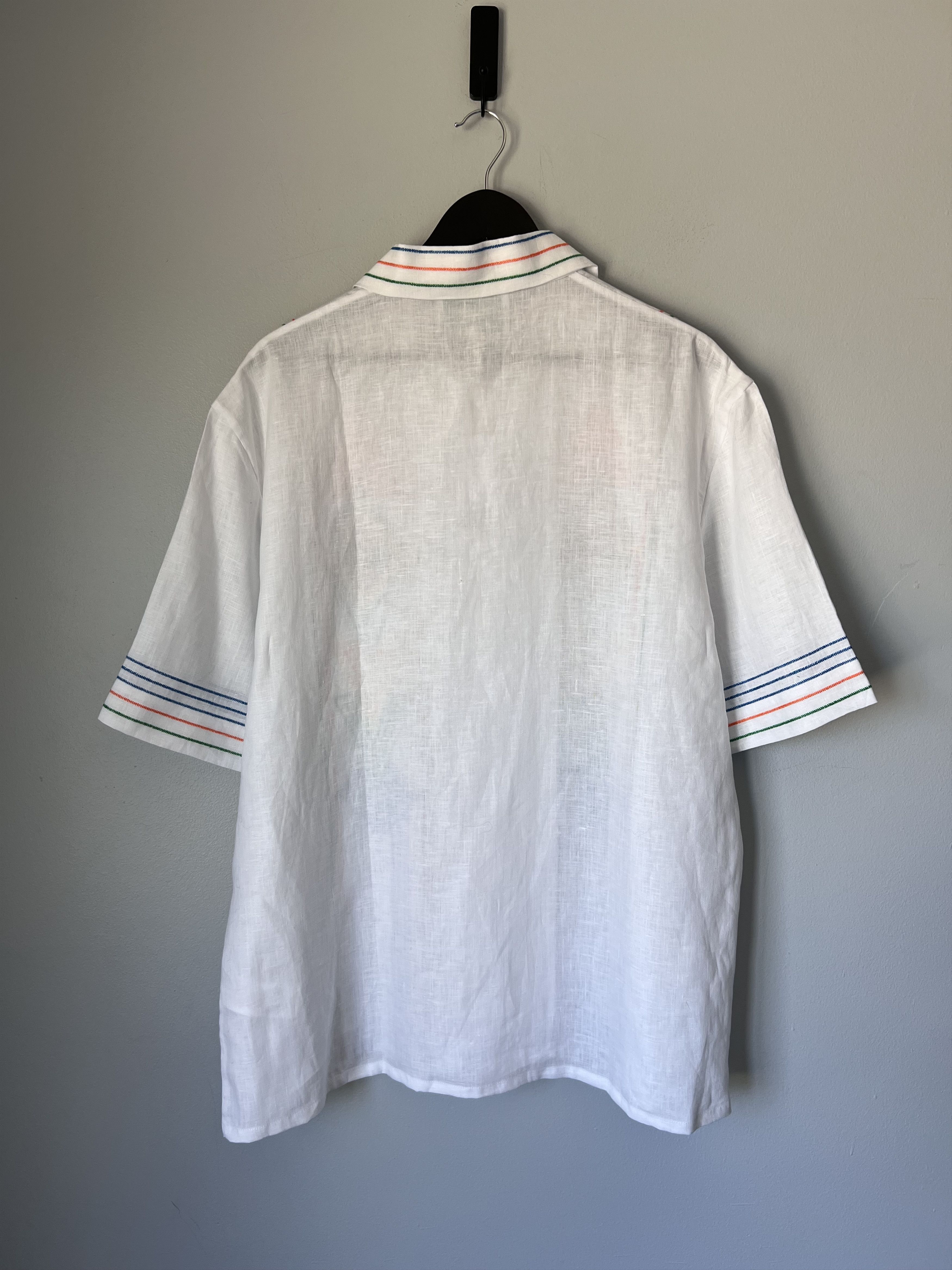 Casablanca Casablanca Musique Embroidered Linen Button Up Shirt Size US XL / EU 56 / 4 - 5 Thumbnail
