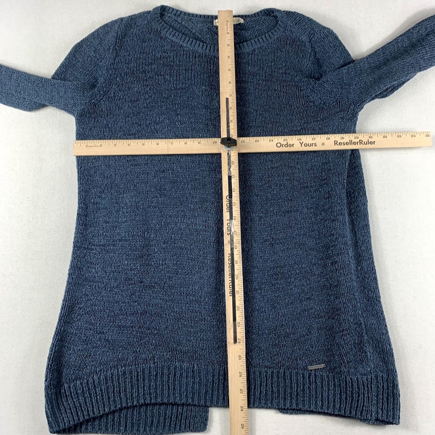 Abercrombie & Fitch ABERCROMBIE FITCH WOMENS SMALL BLUE SWEATER PULLOVER LONG SLEEVE KNIT BACK SLIT Size S / US 4 / IT 40 - 4 Thumbnail