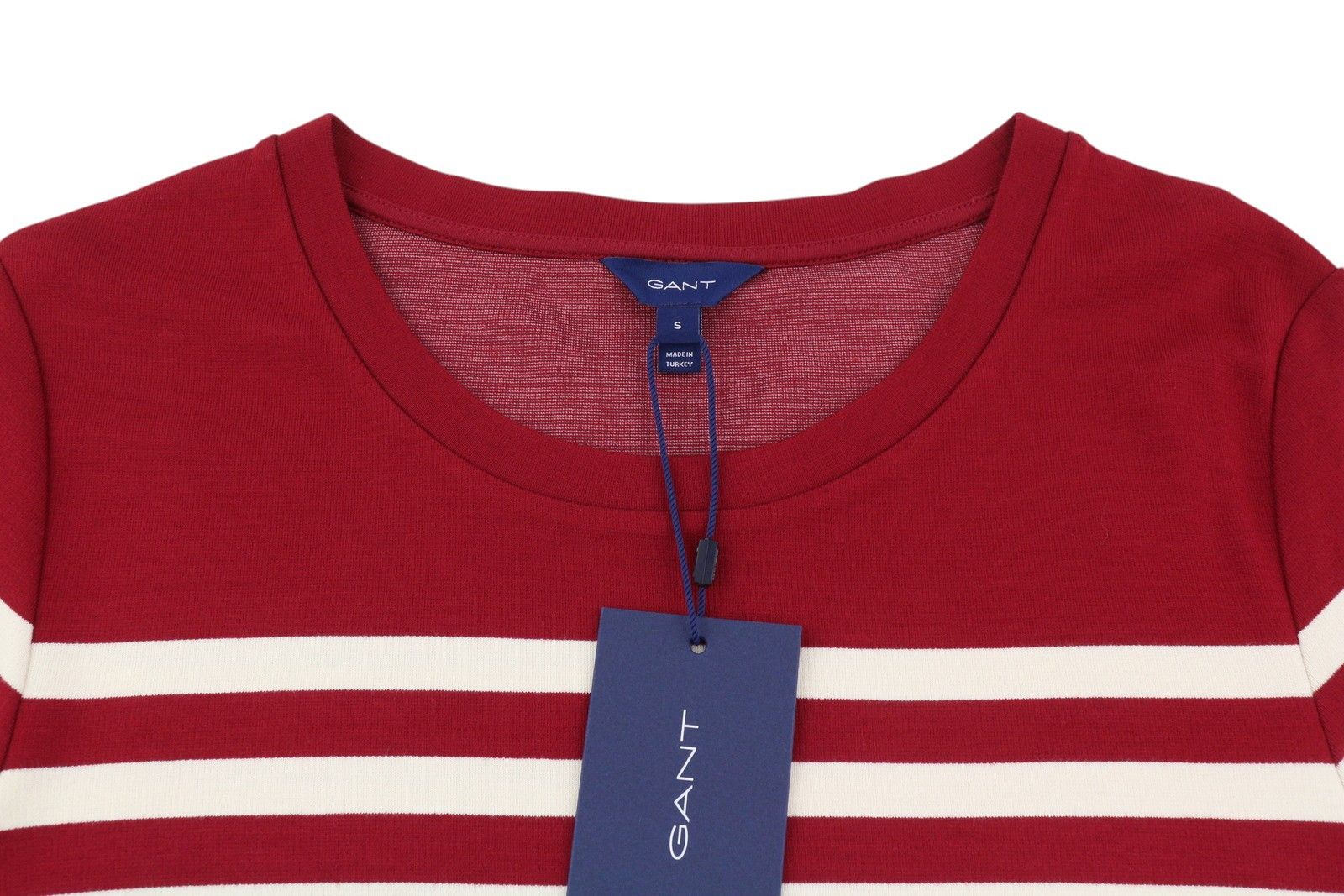 Gant STRIPED SHIFT S Burgundy Round Neck Dress 85006 Size S / US 4 / IT 40 - 6 Thumbnail