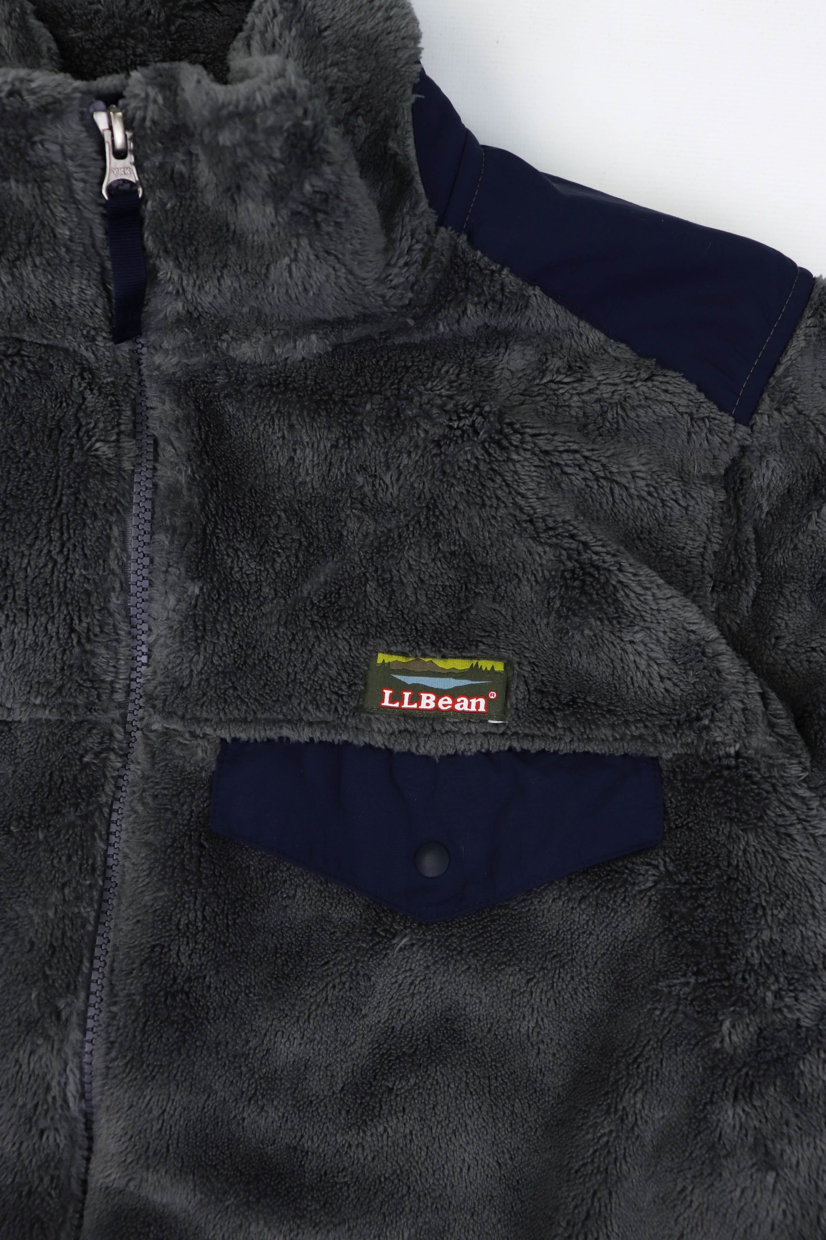 L.L. Bean L.L. Bean Gray/Blue Hi-Pile Full Zip Fleece Hiking Jacket Size US M / EU 48-50 / 2 - 6 Thumbnail