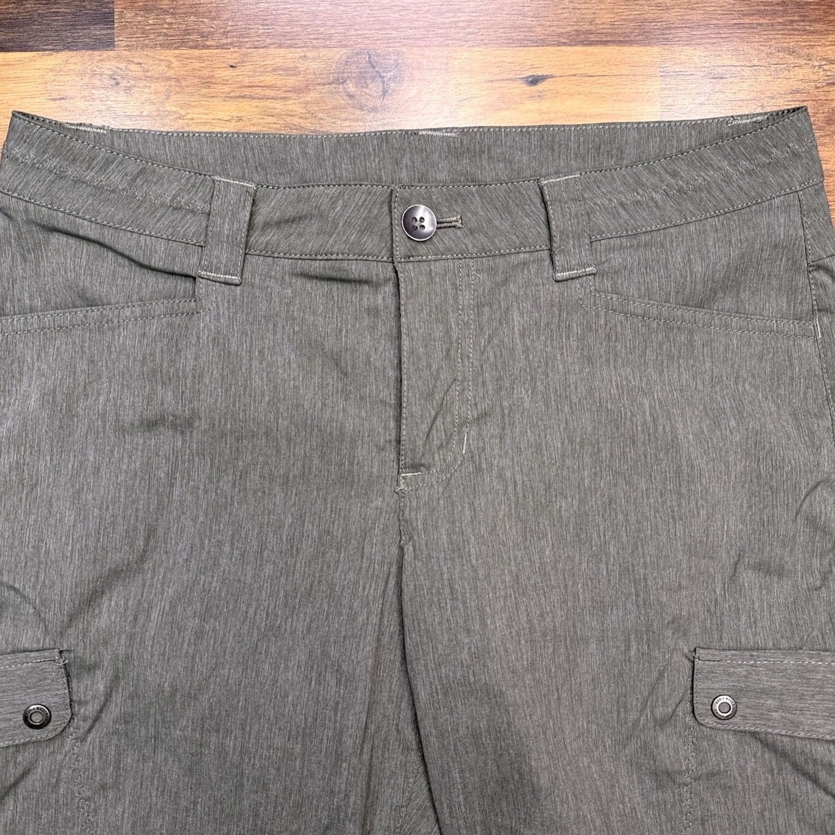 Eddie Bauer Eddie Bauer Travex Capri Cargo Pants Womens 8 Green Mid Rise Stretch Capris Tapered Leg Casual Travel Comfort Nylon Spandex Polyester Size 30" / US 8 / IT 44 - 3 Thumbnail