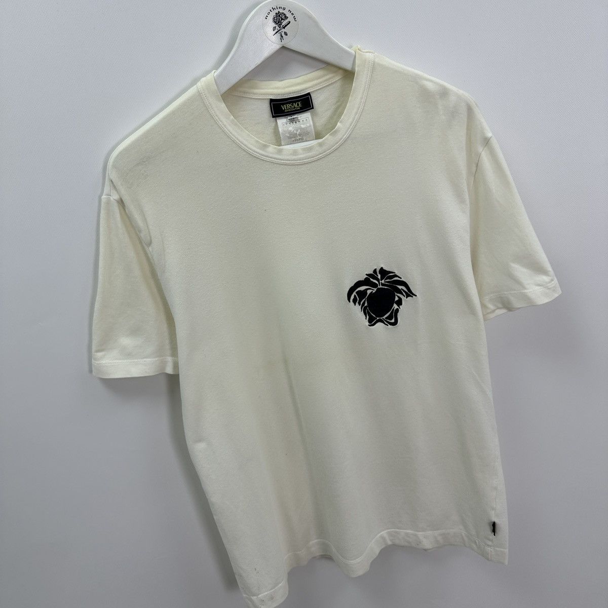 Vintage Vintage 90s Versace Embroidered logo tee y2k Italy hype og Size US L / EU 52-54 / 3 - 6 Thumbnail