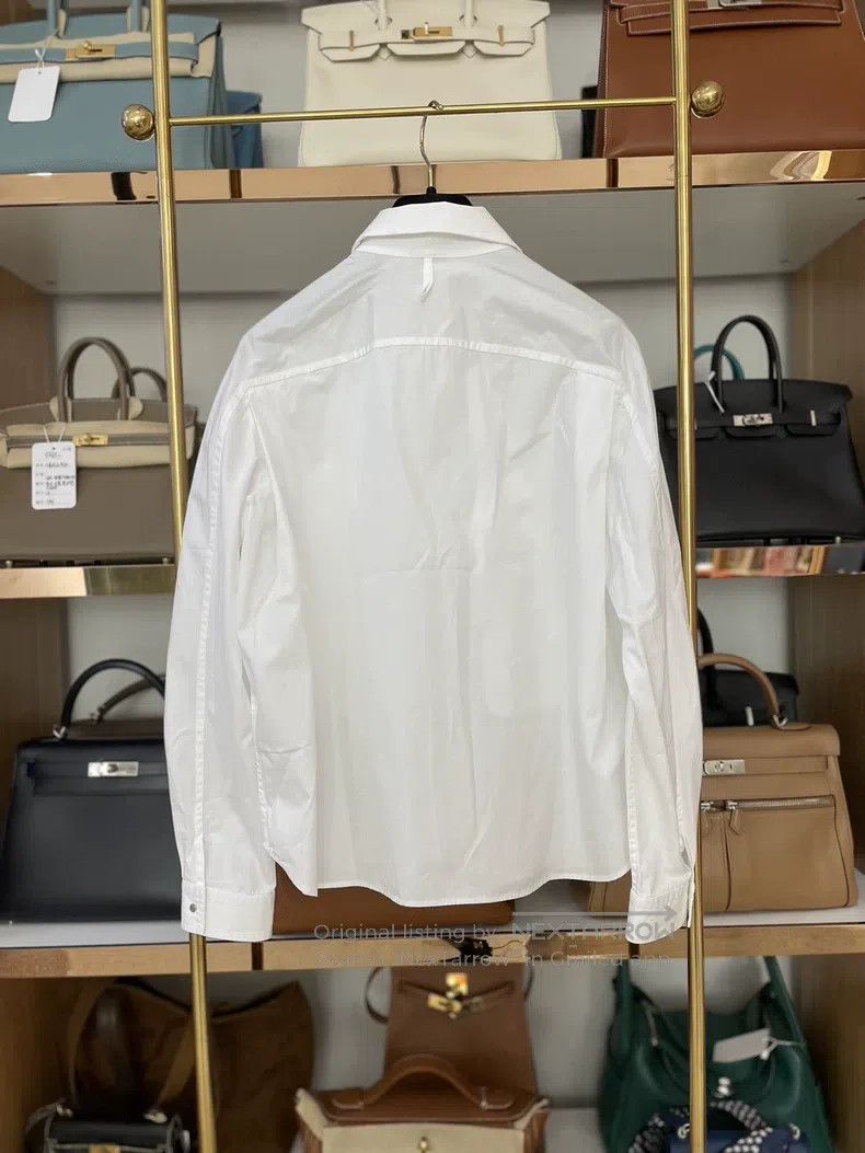 Hermes Hermes White Zip-Up Shirt Size XXS / US 00 / IT 34 - 2 Thumbnail