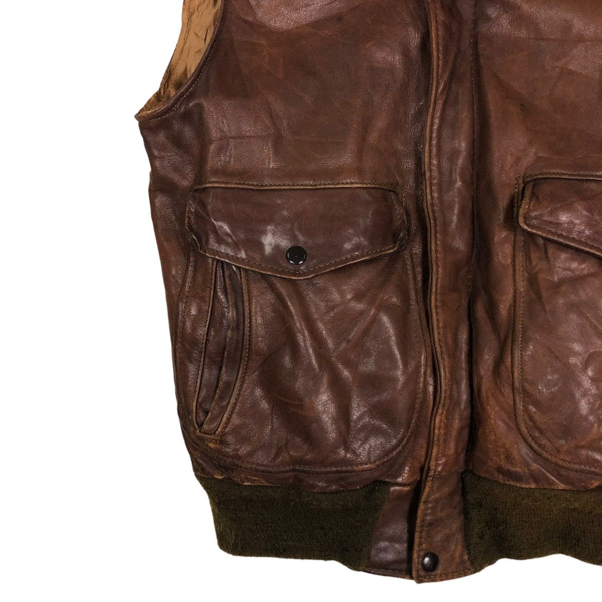Schott 🔥VINTAGE SCHOTT LEATHER TANK TOP JACKET MADE IN USA Size US M / EU 48-50 / 2 - 4 Thumbnail