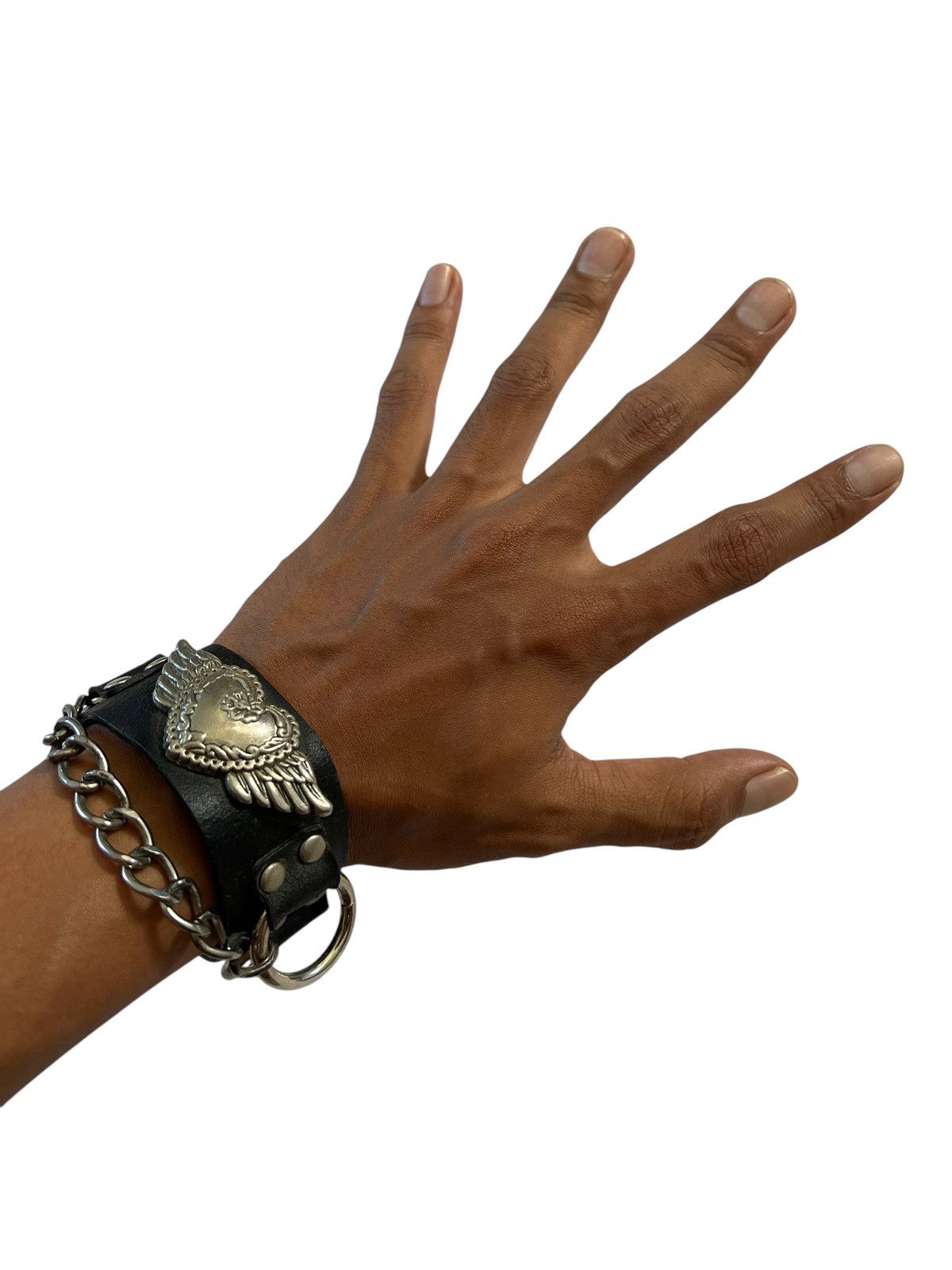 Leather × Vintage Vintage Flying Heart Leather Bracelet Size ONE SIZE - 8 Thumbnail