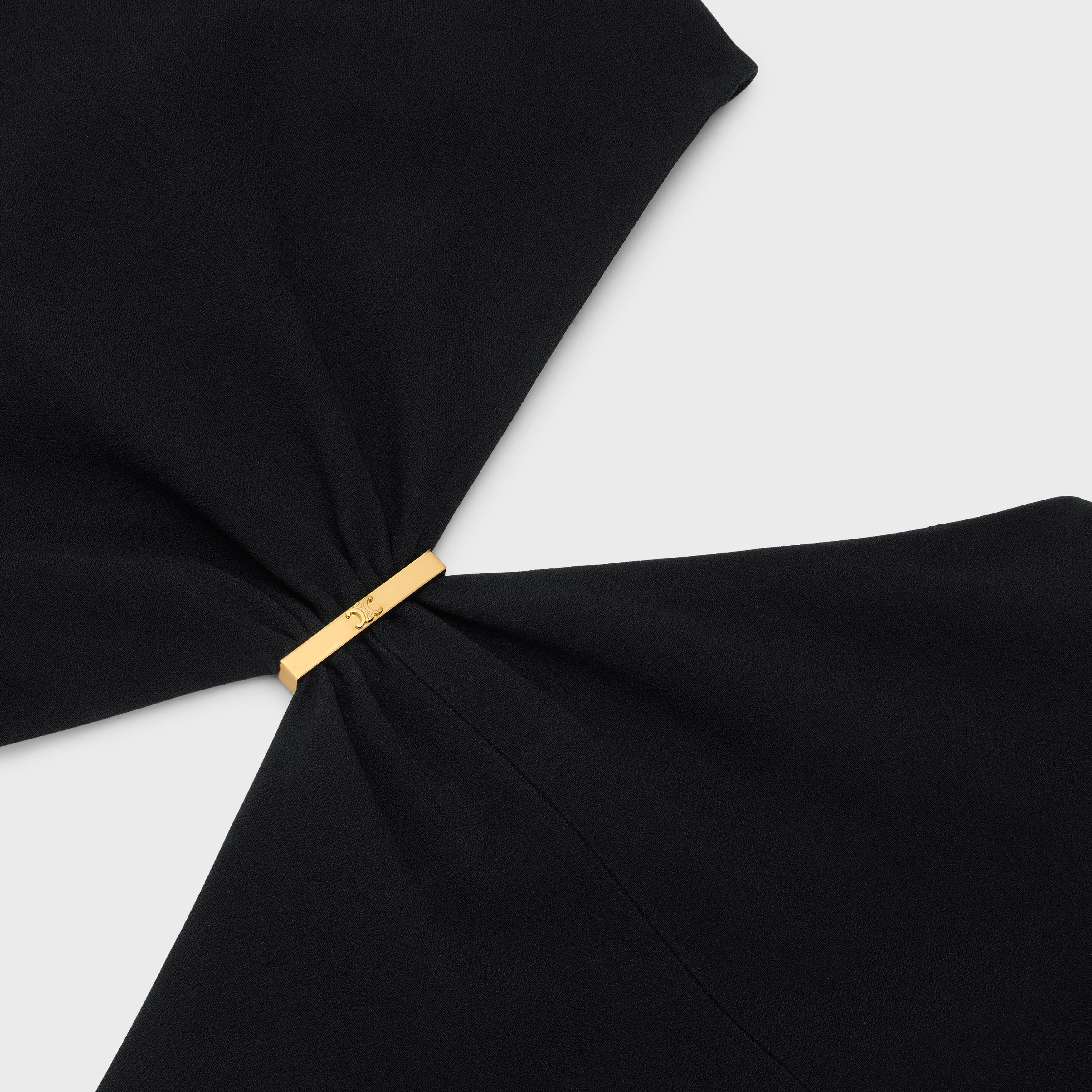Celine o1bcso1str0924 Barrette Dress In Satin Back Crepe in Black Size S / US 4 / IT 40 - 3 Thumbnail