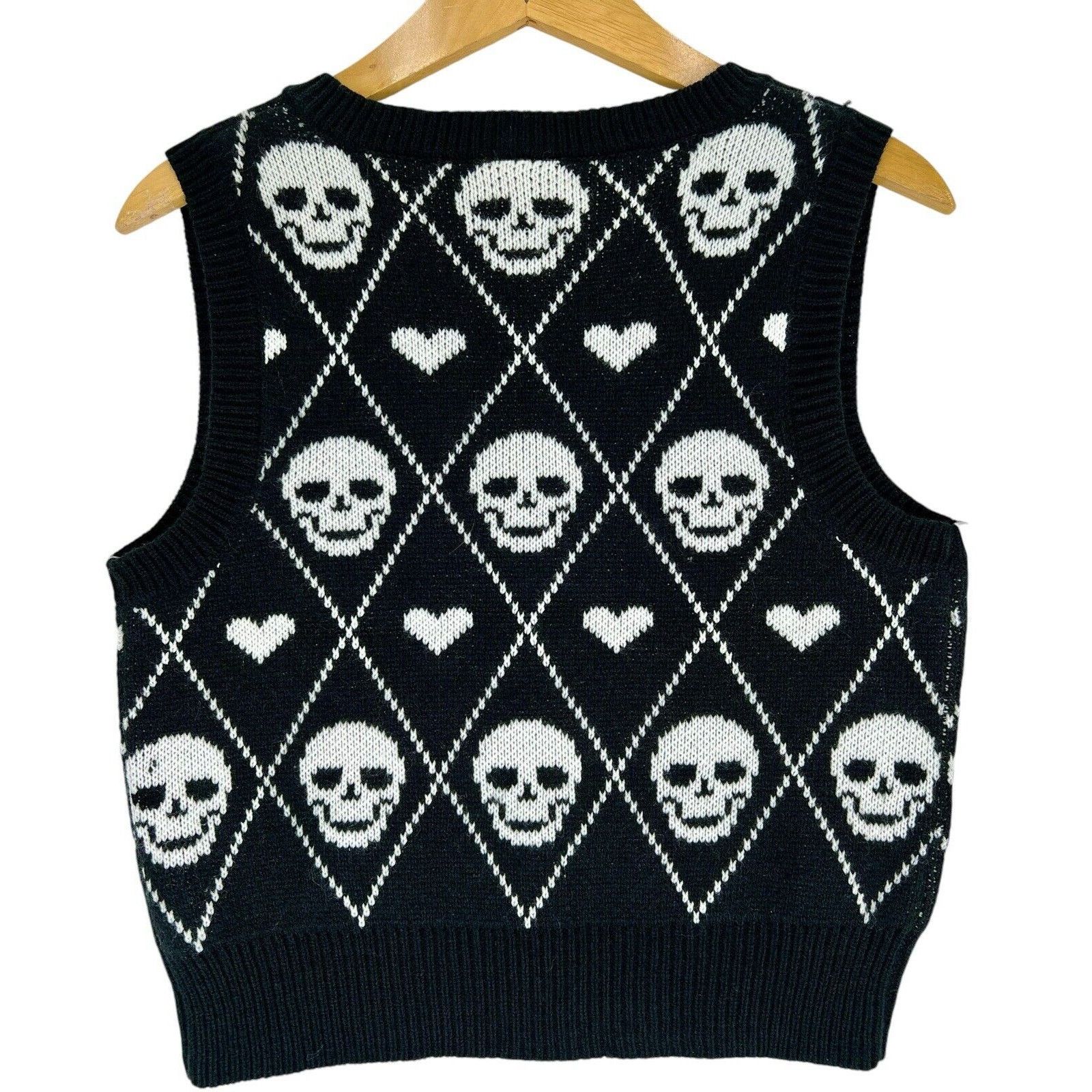 Hot Topic Hot Topic Social Collision Sweater Vest Sz Small Skull Size S / US 4 / IT 40 - 3 Thumbnail