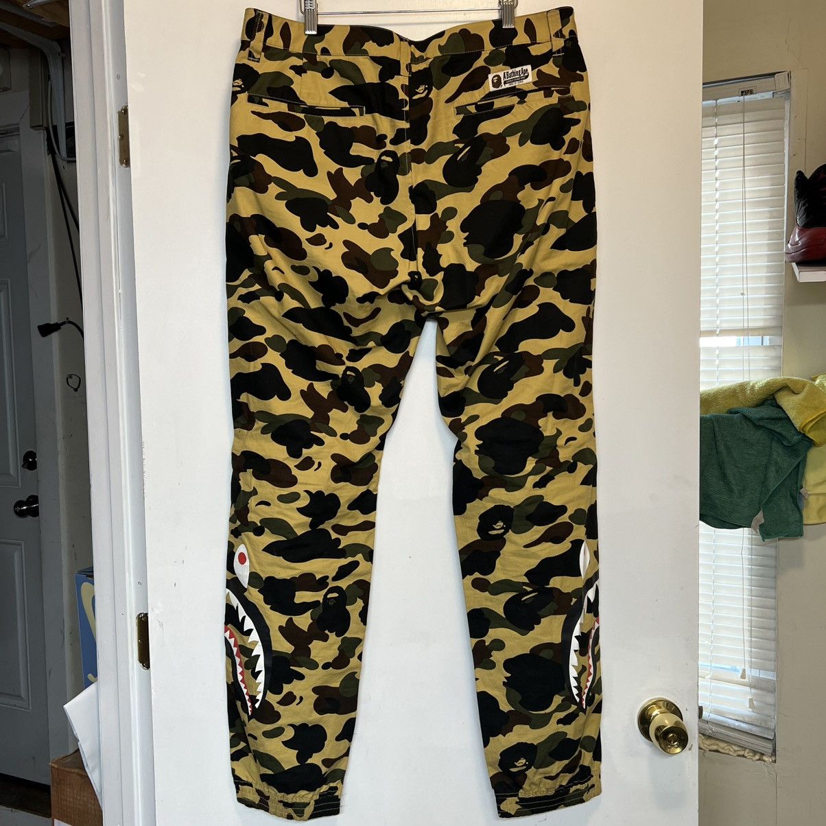 Bape Bape Shark Green Camo Track Pants Size US 39 - 2 Thumbnail