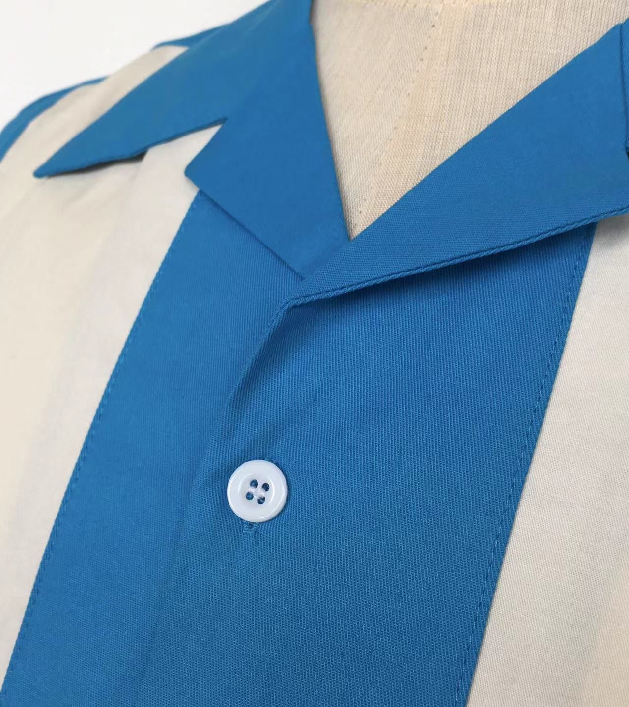 Other Retro Two-tone Men Shirt Solid Casual Shirt Blue Size US XL / EU 56 / 4 - 6 Thumbnail