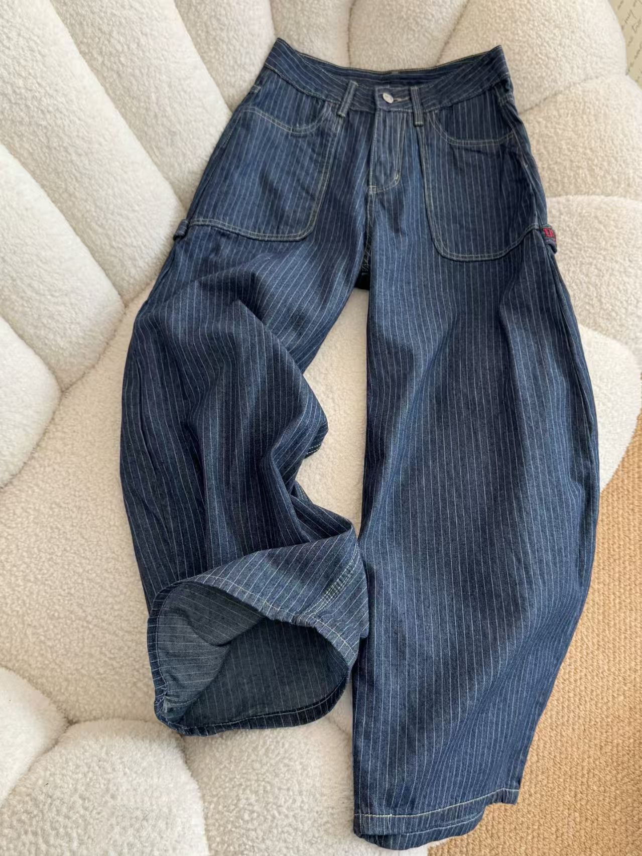Vintage Vintage Striped Wide-Leg Jeans Size 26" / US 2 / IT 38 - 1 Thumbnail