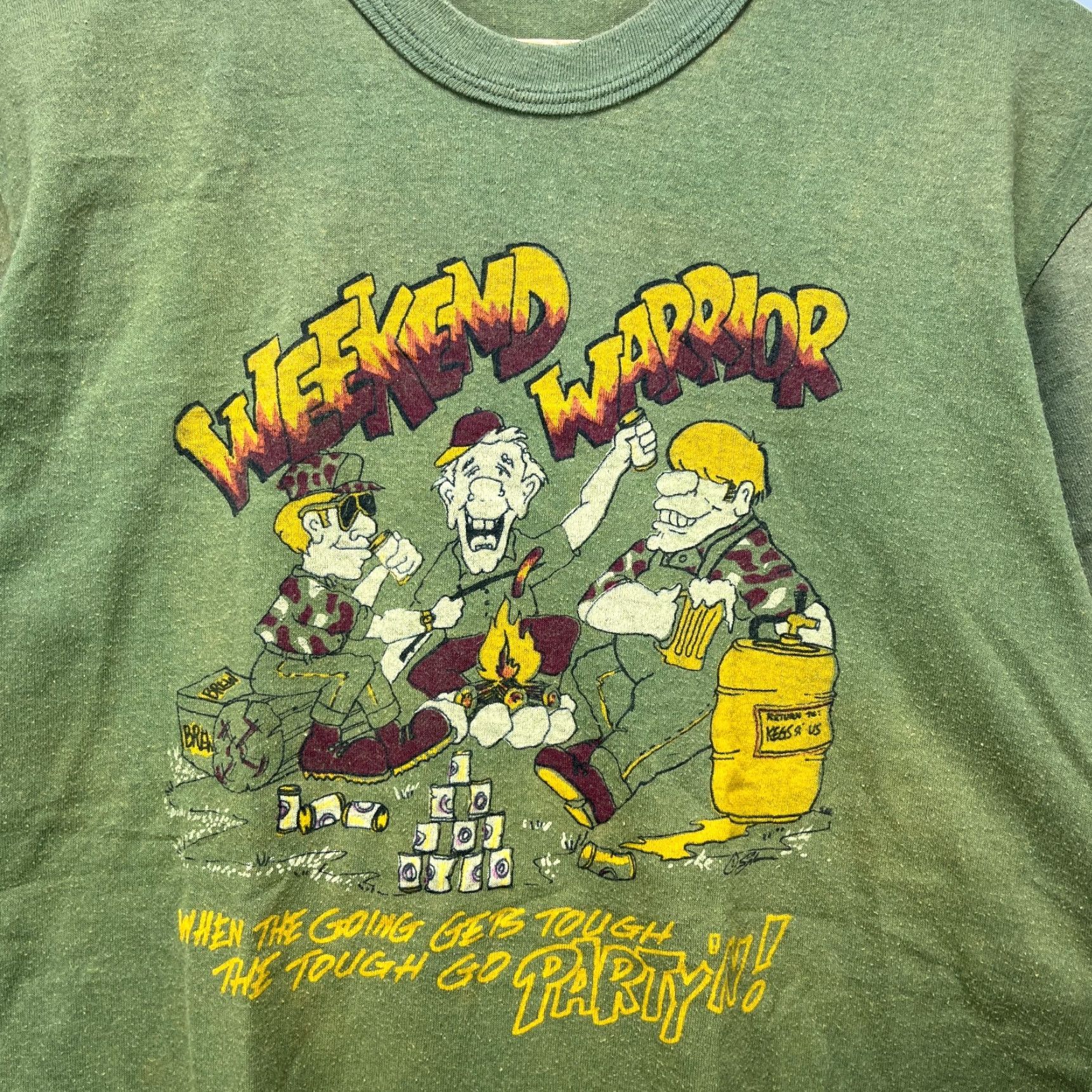 Vintage VINTAGE 80s Sun Faded Beer Cartoon Weekend Warriors Single Stitch T-Shirt Large Size US L / EU 52-54 / 3 - 3 Thumbnail