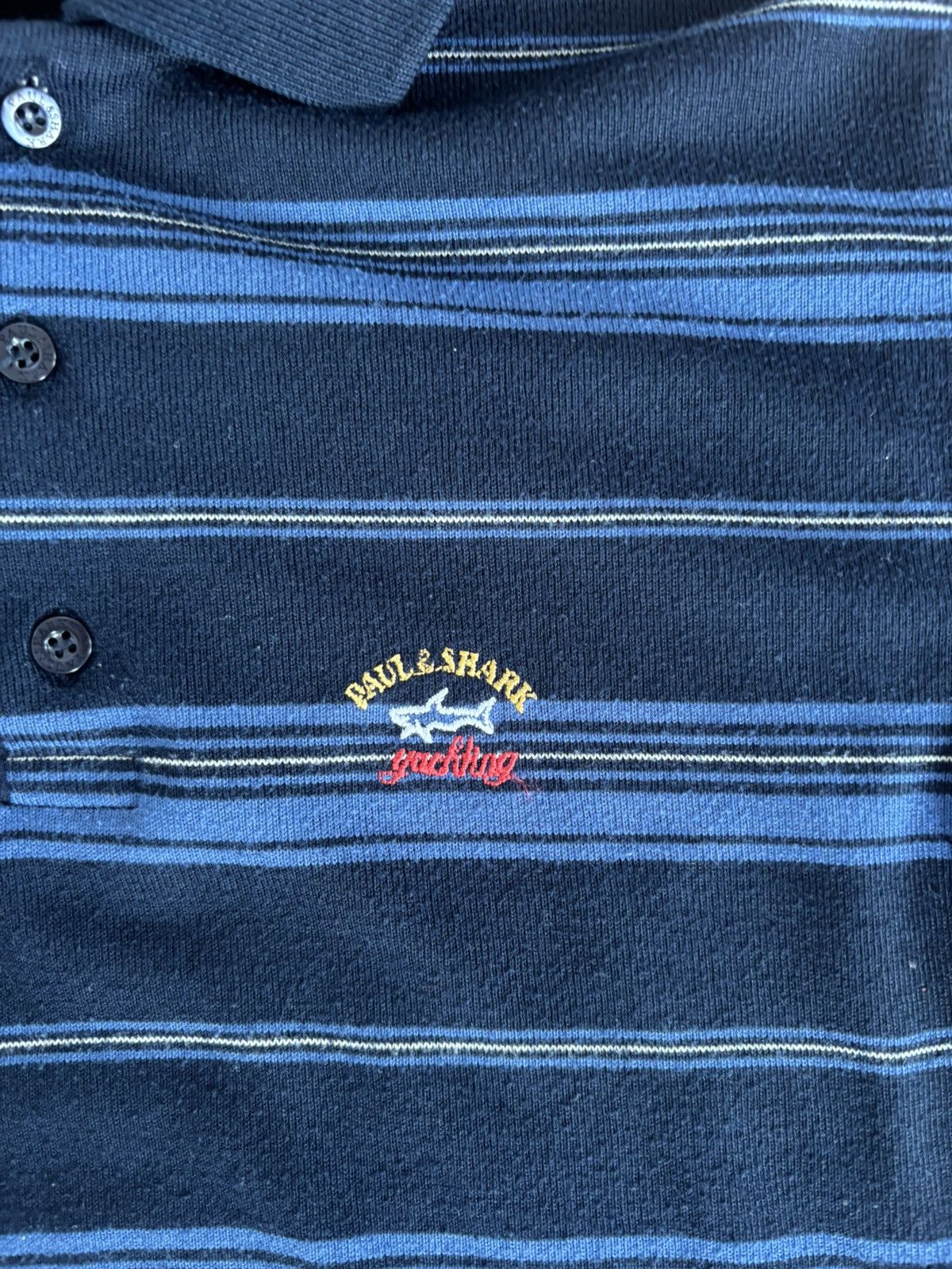 Paul & Shark Paul & Shark Yachting Long Sleeve Striped Polo Shirt Size M Size US M / EU 48-50 / 2 - 2 Thumbnail