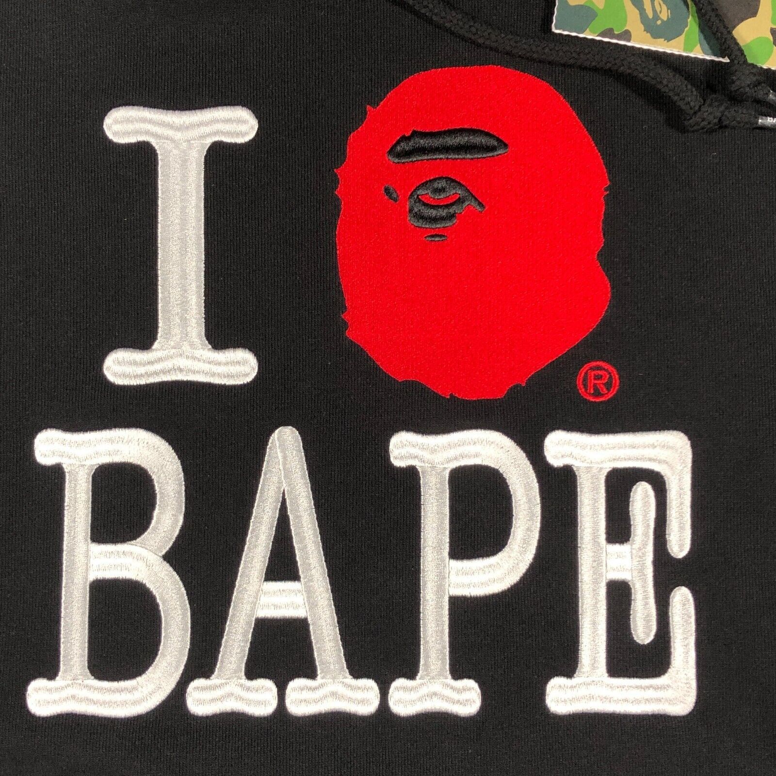 Bape NEW A Bathing Ape I Love Bape Black Hoodie Sweater Size XL Size US XL / EU 56 / 4 - 2 Thumbnail
