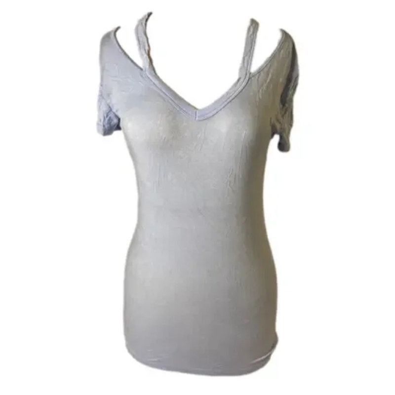 Other Y2K Gray Strappy Cold Shoulder Top American Dream Medium Size M / US 6-8 / IT 42-44 - 2 Thumbnail