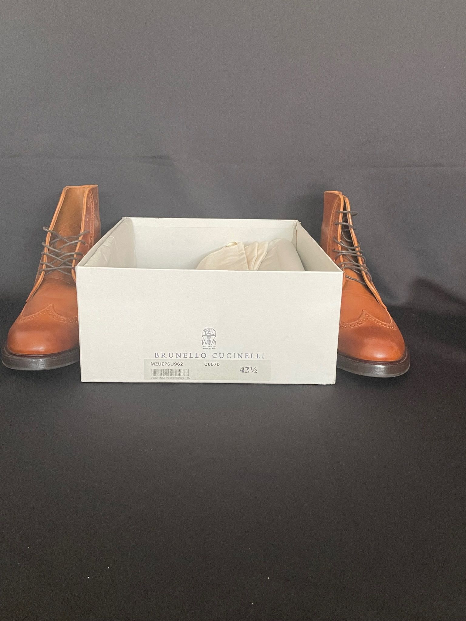 Brunello Cucinelli Brunello Cucinelli - Leather Brogue Boots - Brown Size US 9.5 / EU 42-43 - 3 Thumbnail