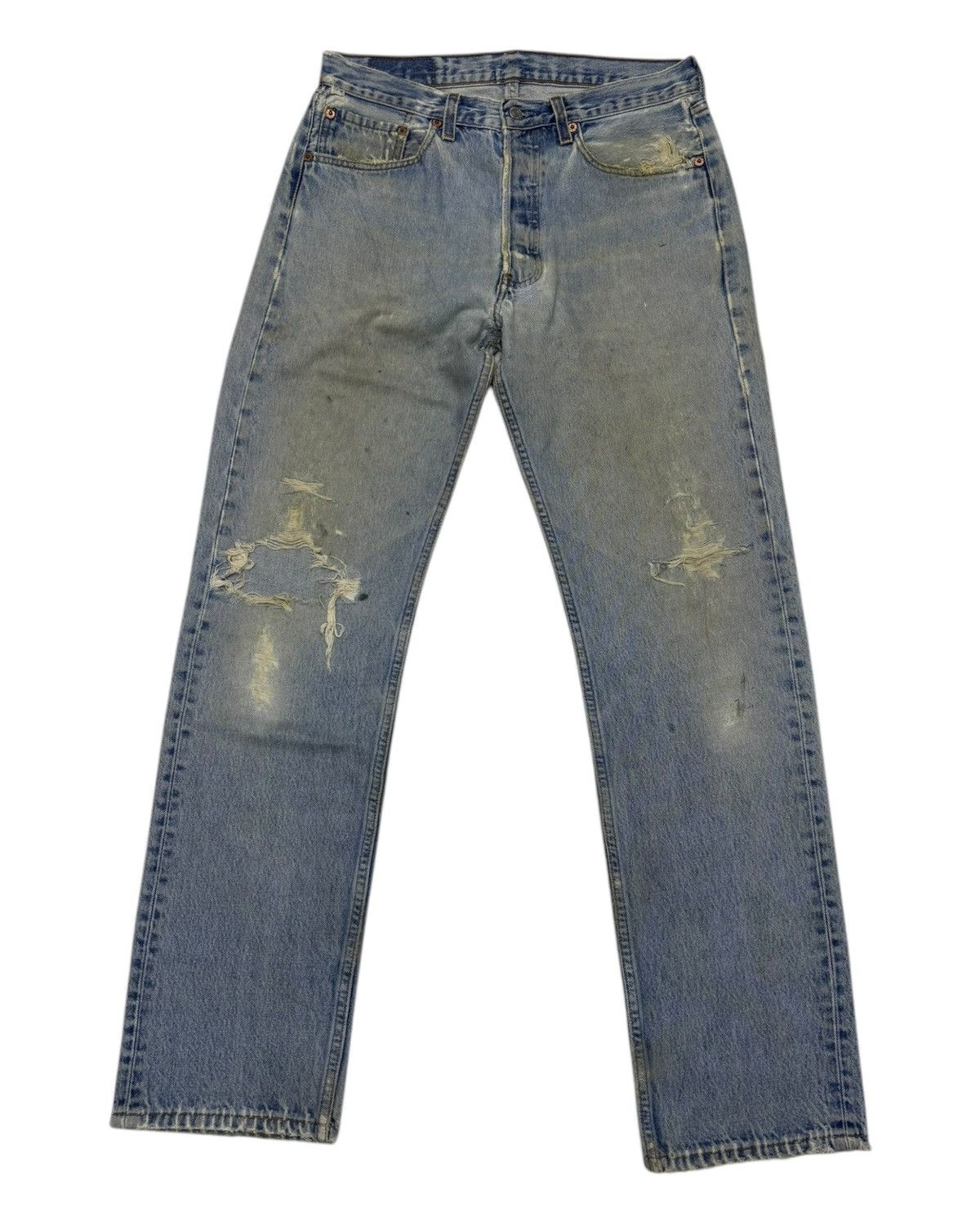 Vintage LEVIS 501 Kurt Cobain Distressed Denim Jeans Style