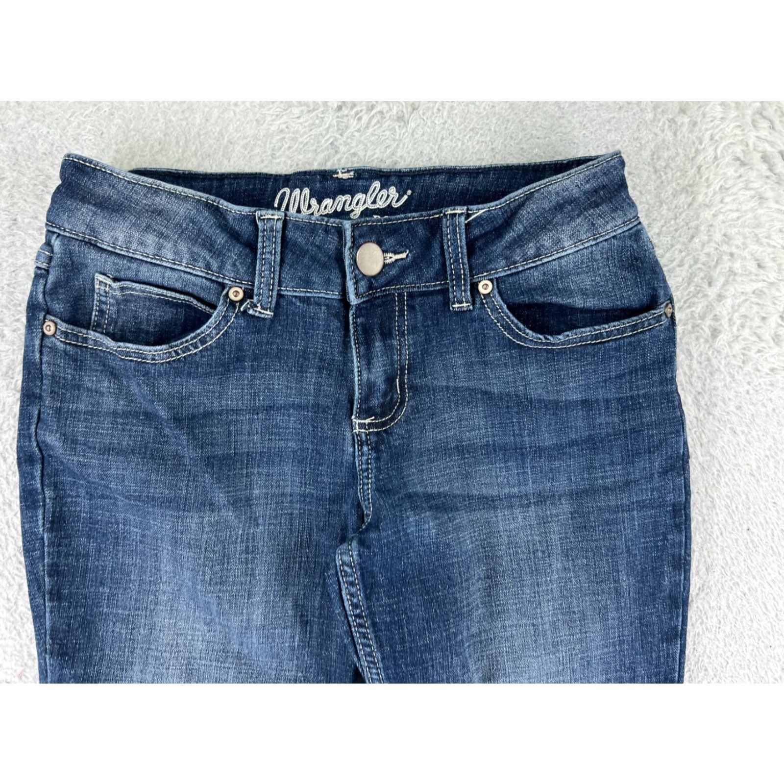 Wrangler Wrangler Jeans Women 3 Denim Bootcut Low Rise Blue Embroidered 5-Pocket Regular Inseam 30 in Slim Stretch Vintage No Size 26" / US 2 / IT 38 - 7 Thumbnail