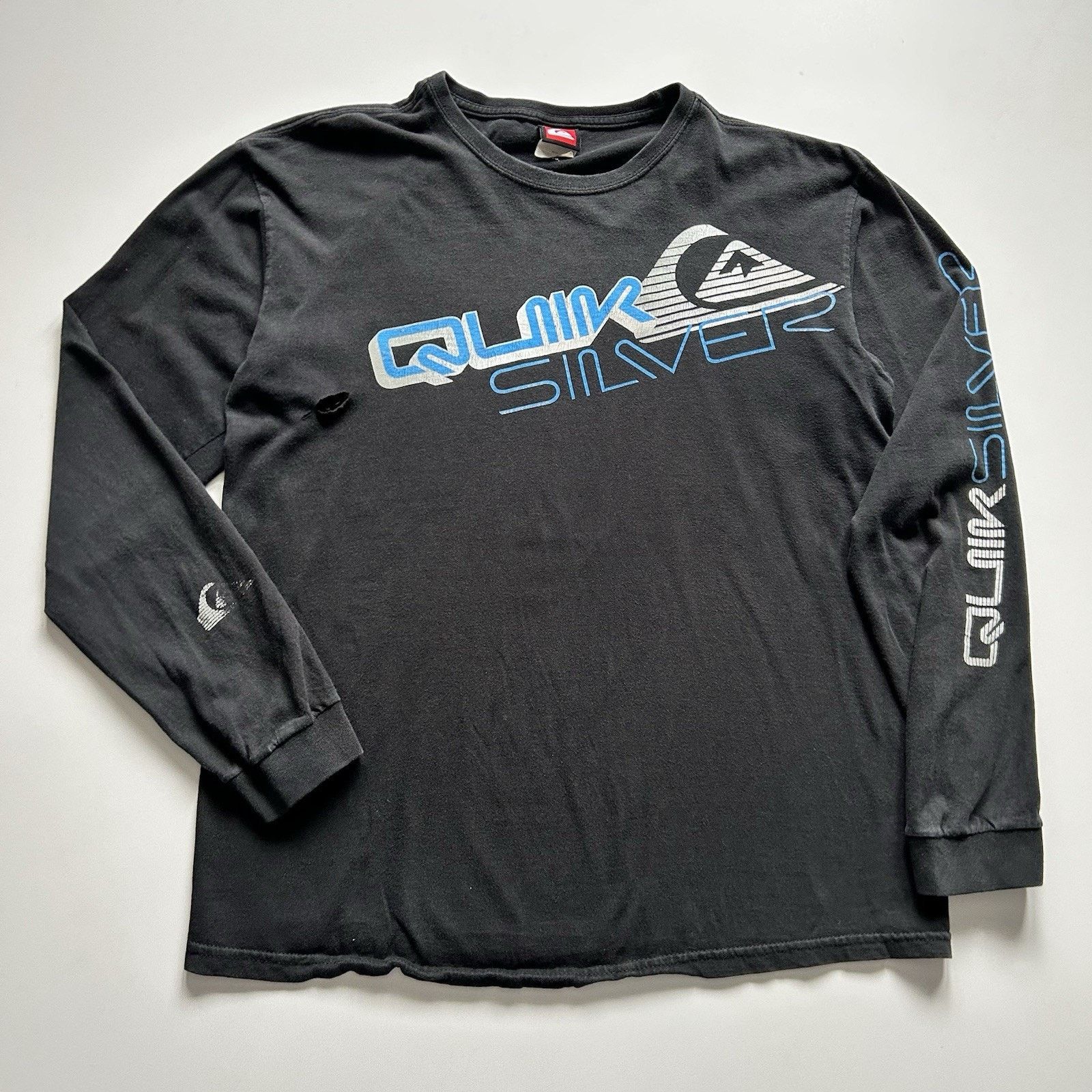 Quiksilver Vintage Quiksilver Shirt Medium Black Long Sleeve Distressed Size US M / EU 48-50 / 2 - 1 Thumbnail