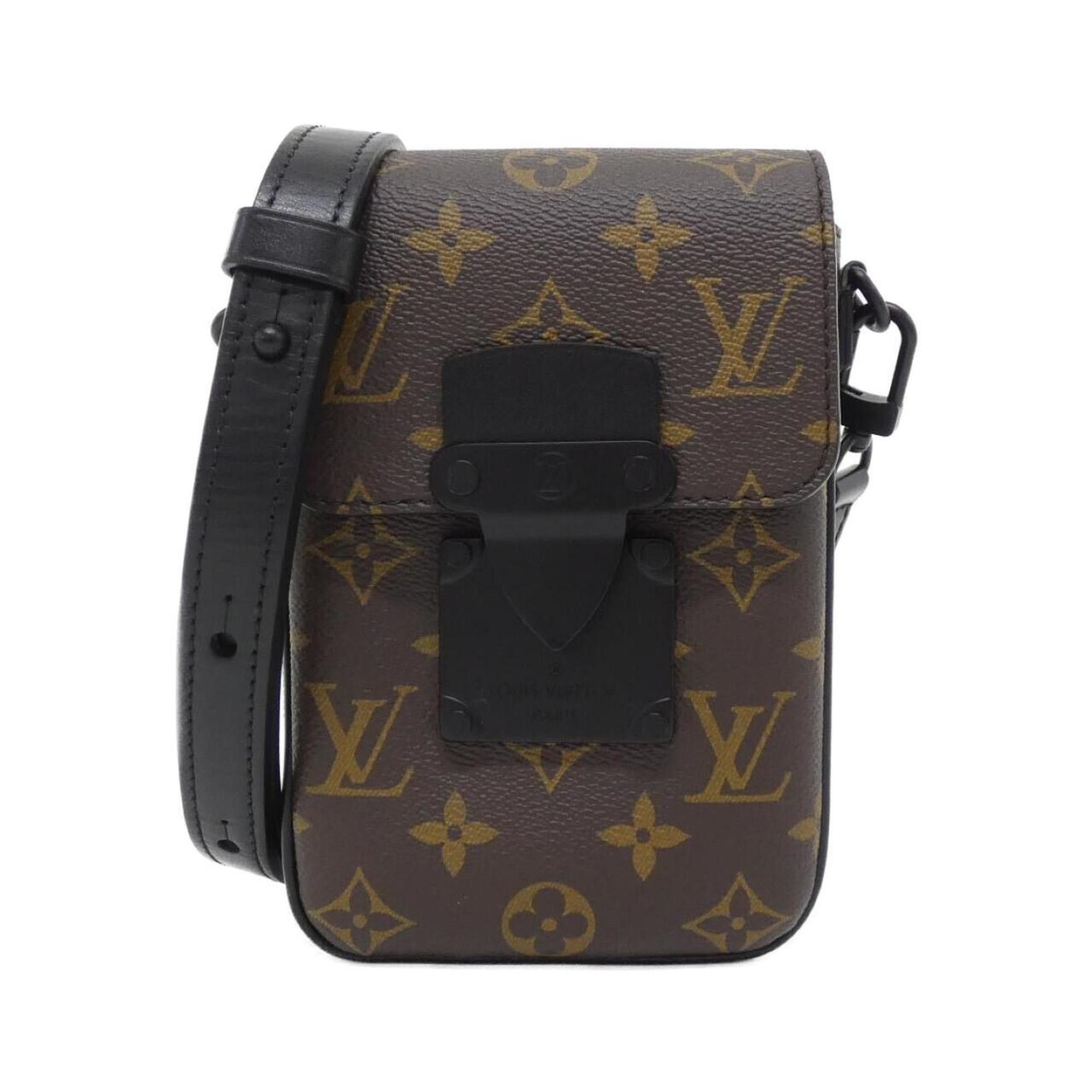 Louis Vuitton Monogram Macassar S-Lock Vertical Wearable Wallet M81522 Shoulder Bag in Black, Women's